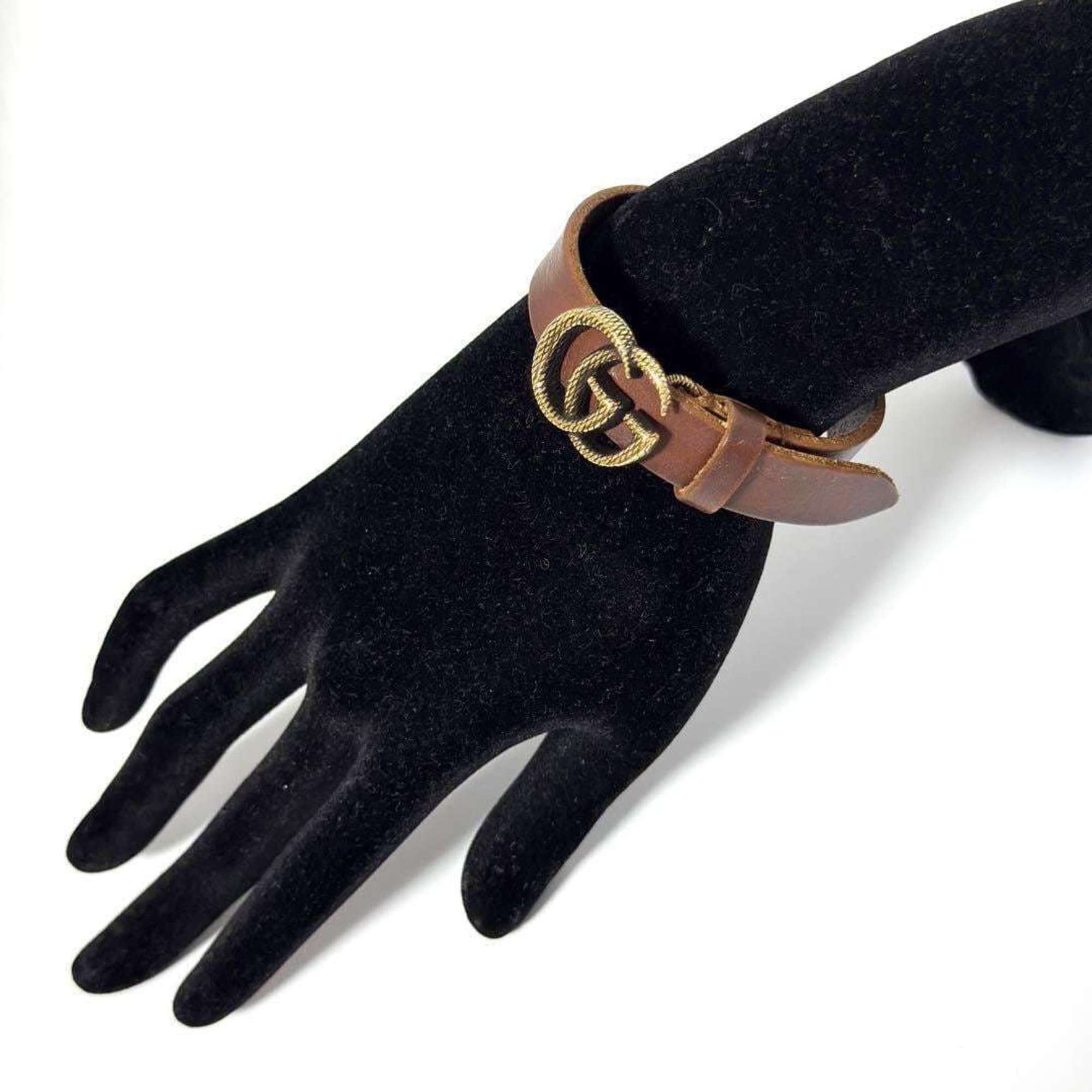 Gucci GUCCI Double G Leather Bracelet for Men and Women Size ONE SIZE - 8 Thumbnail