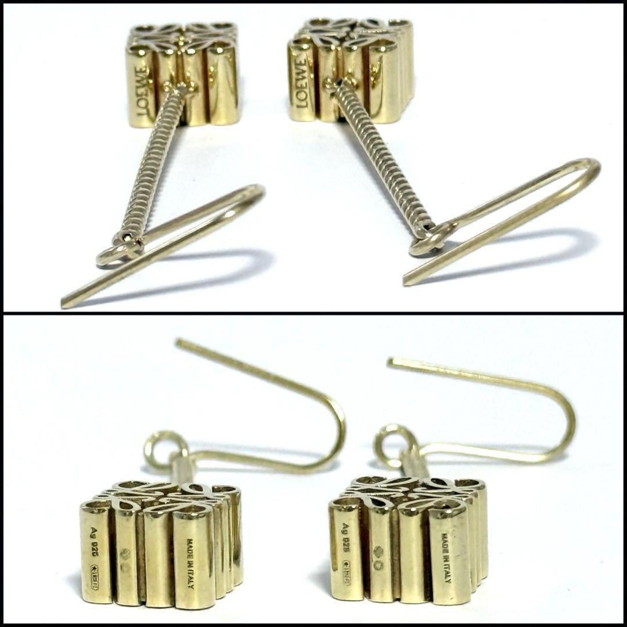 Loewe Loewe Women's Anagram Drop Hook Earrings in Gold Size ONE SIZE - 4 Thumbnail