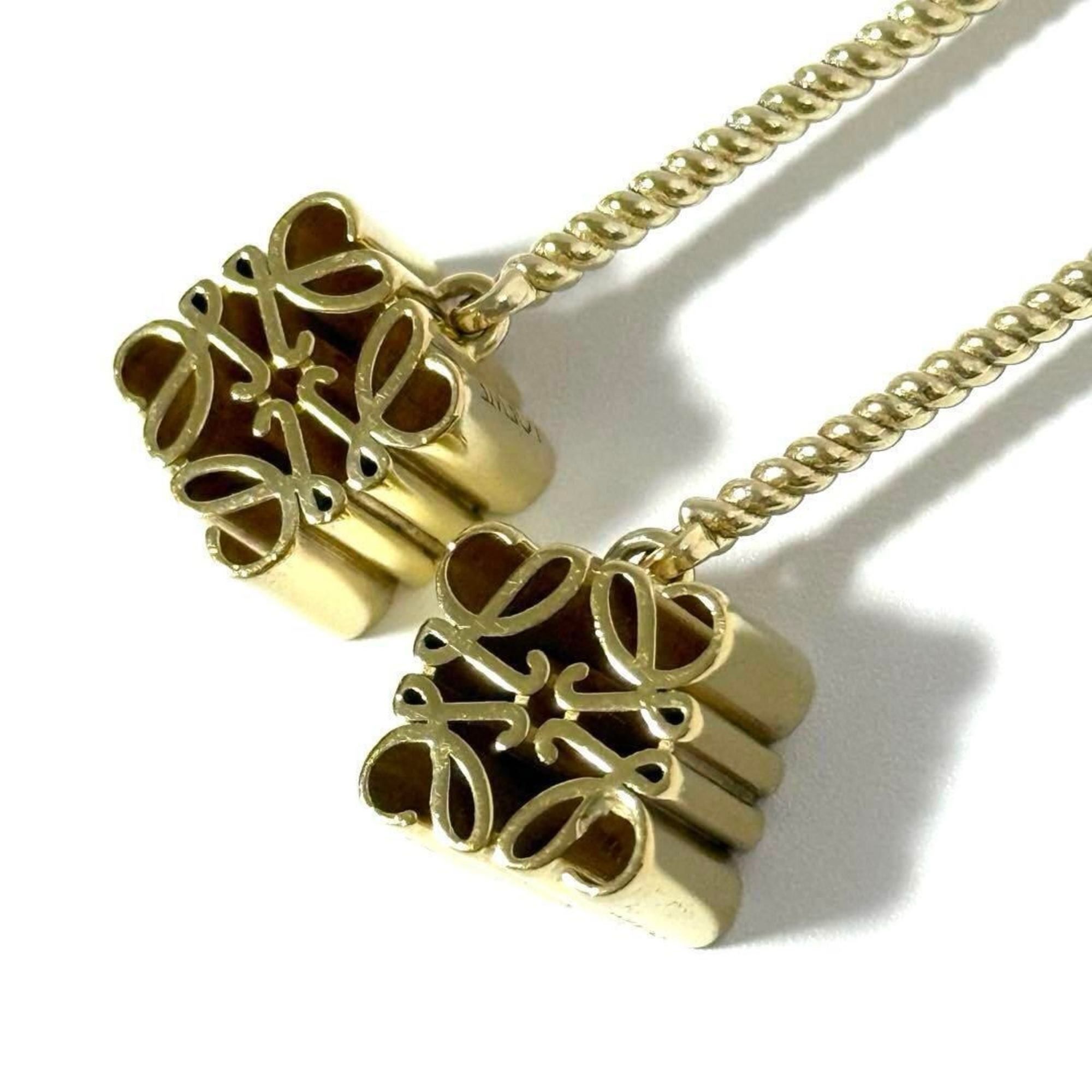 Loewe Loewe Women's Anagram Drop Hook Earrings in Gold Size ONE SIZE - 6 Thumbnail