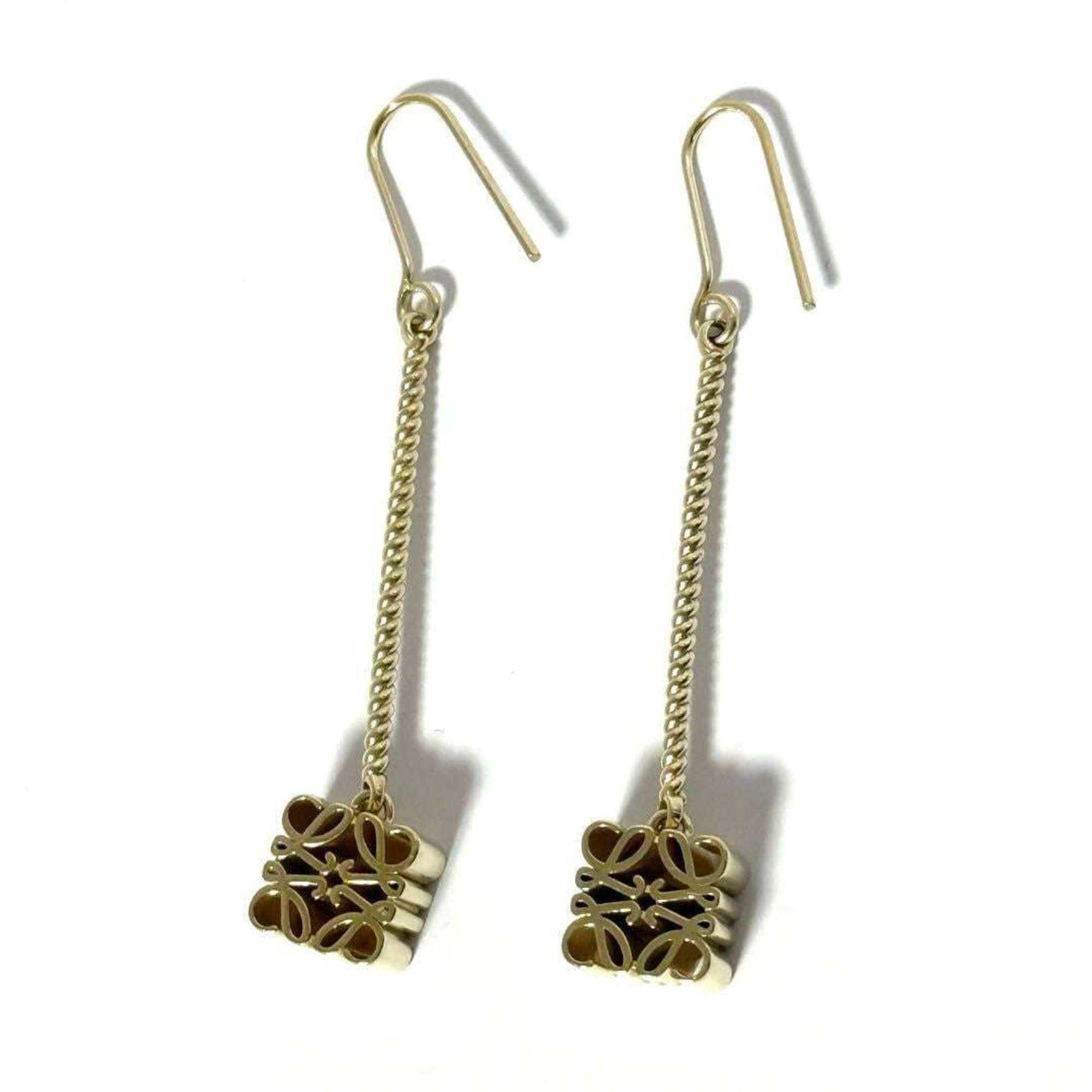 Loewe Loewe Women's Anagram Drop Hook Earrings in Gold Size ONE SIZE - 2 Thumbnail