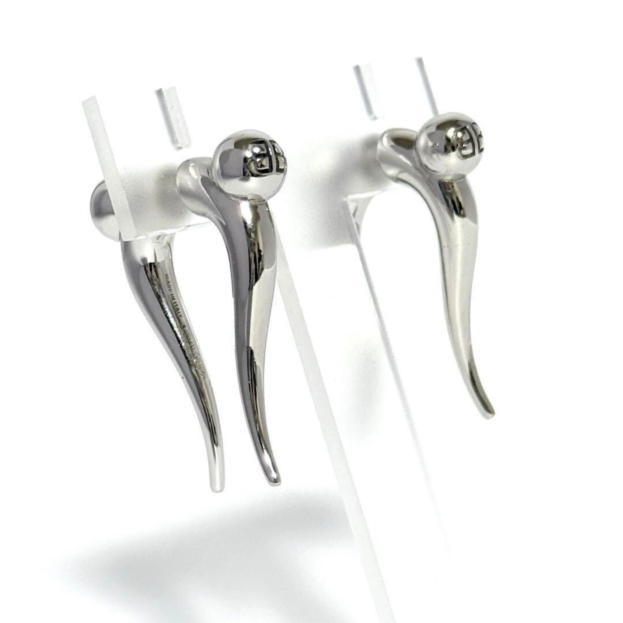 Balenciaga Balenciaga Men's and Women's Force Double Horn Earrings in Silver 925 Size ONE SIZE - 4 Thumbnail