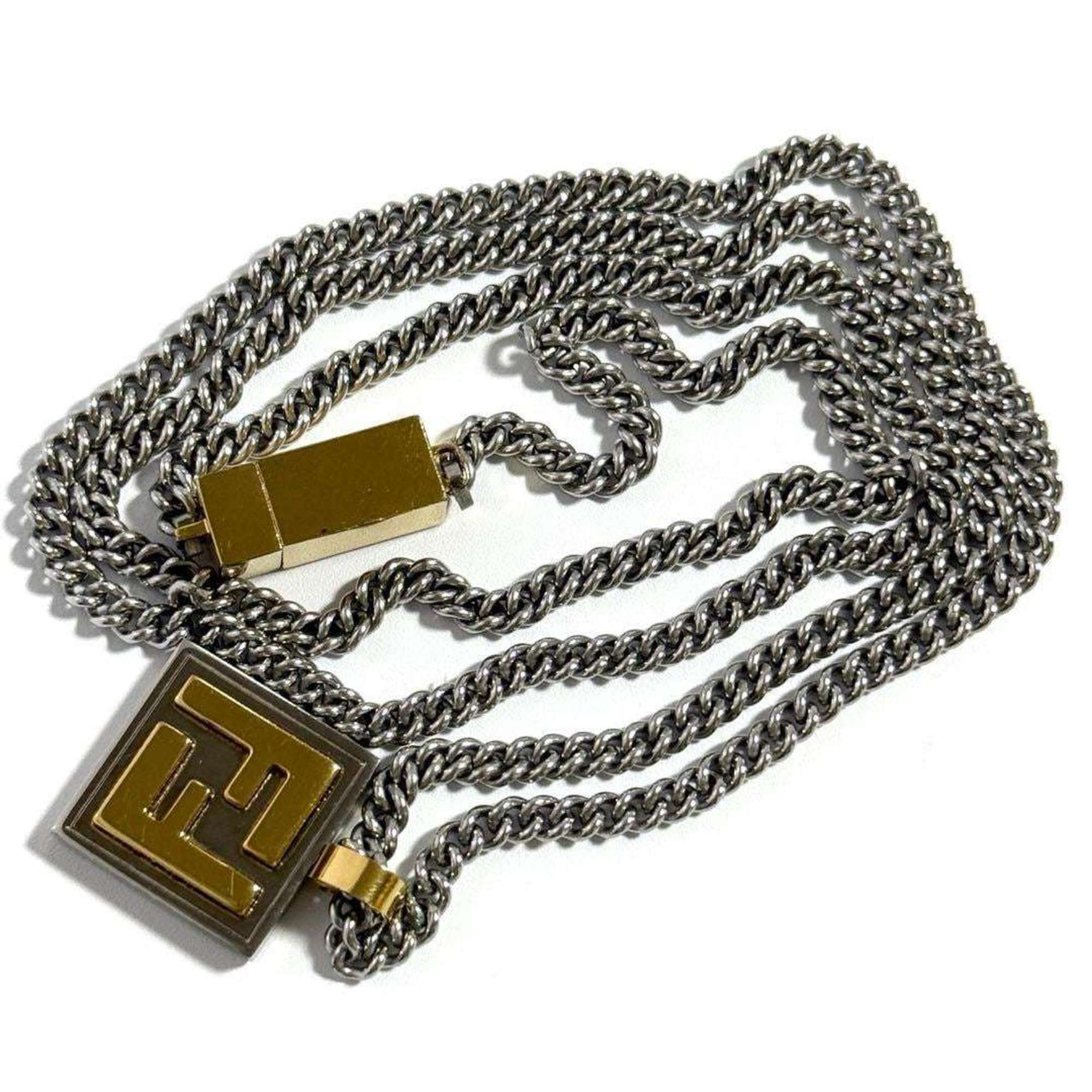 Fendi FENDI Men's Necklace Pendant Palladium & Gold Color Size ONE SIZE - 3 Thumbnail