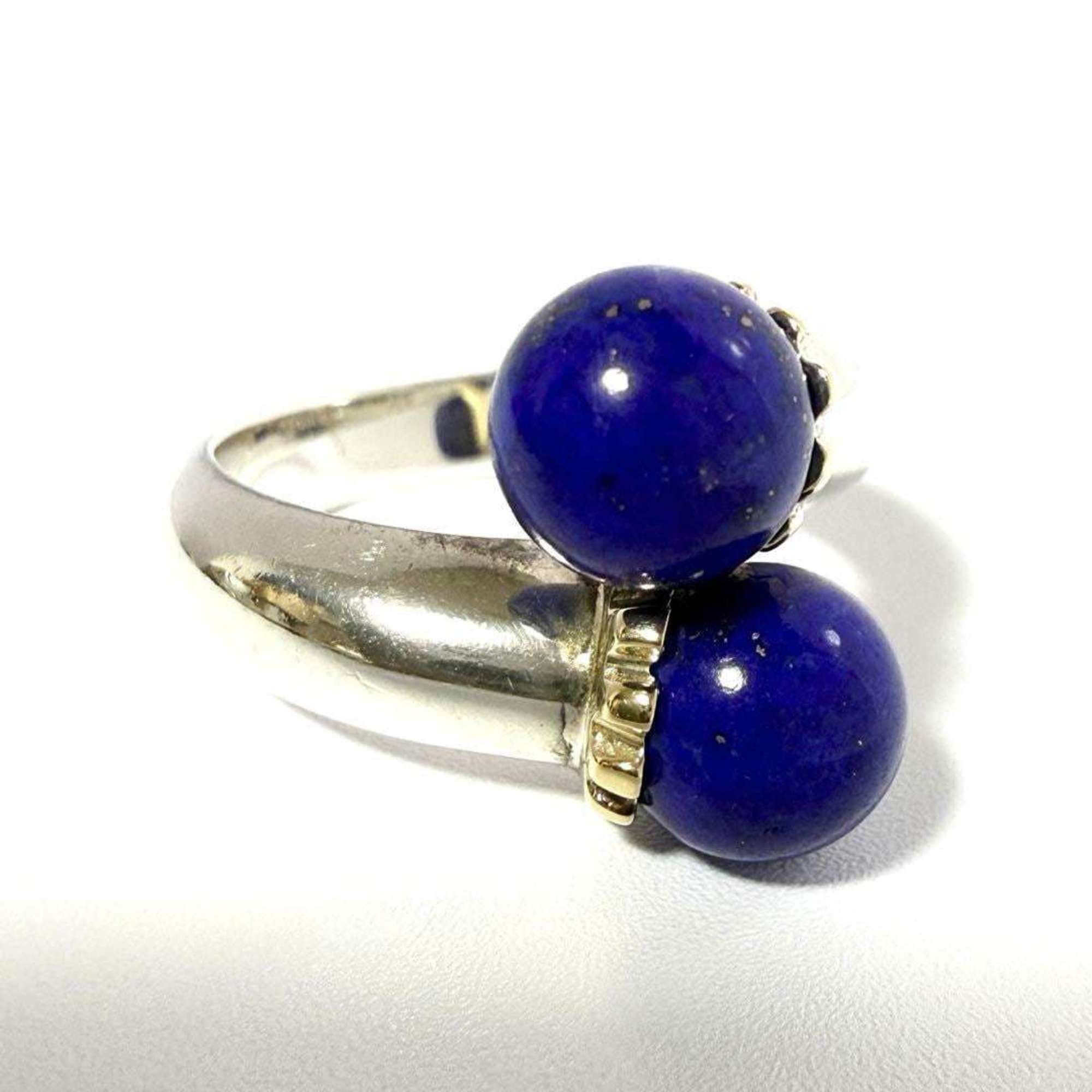 Tiffany & Co. Tiffany Women's Silver Gold Lapis Lazuli Combination Ring Size ONE SIZE - 7 Thumbnail