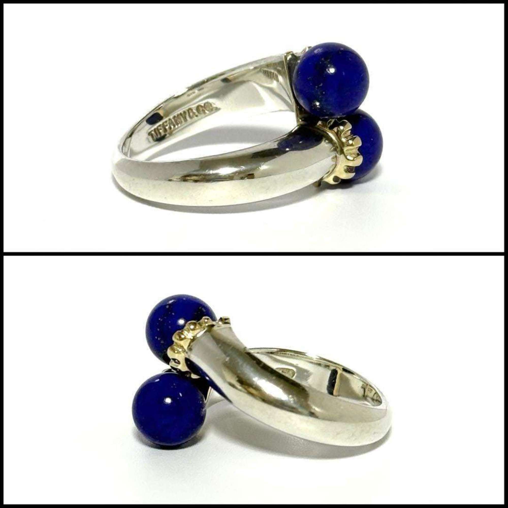 Tiffany & Co. Tiffany Women's Silver Gold Lapis Lazuli Combination Ring Size ONE SIZE - 4 Thumbnail