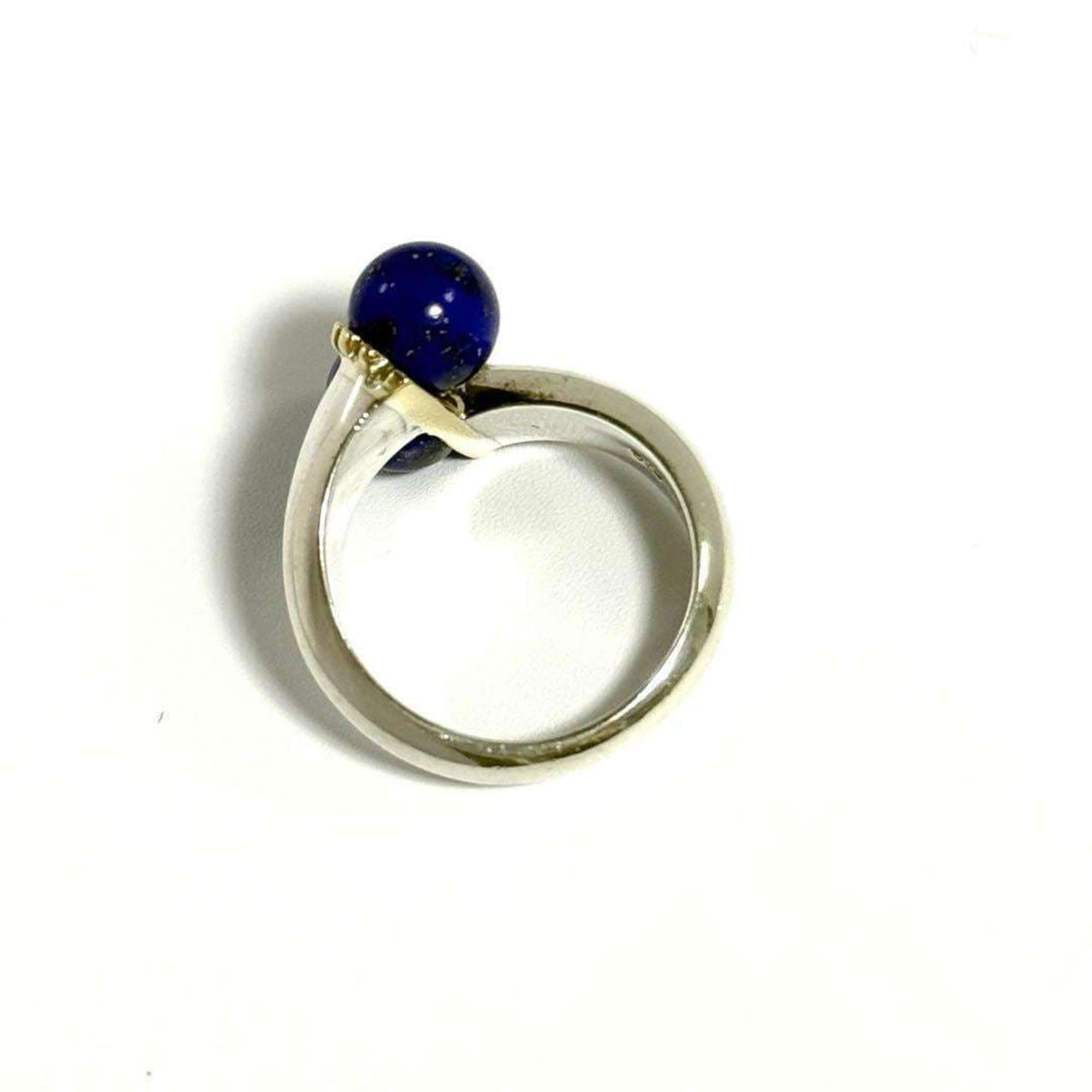 Tiffany & Co. Tiffany Women's Silver Gold Lapis Lazuli Combination Ring Size ONE SIZE - 6 Thumbnail
