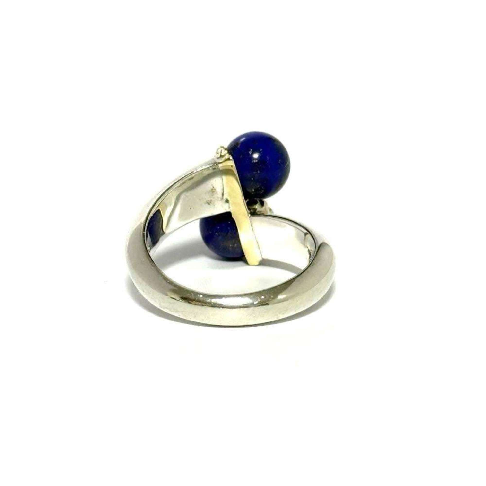 Tiffany & Co. Tiffany Women's Silver Gold Lapis Lazuli Combination Ring Size ONE SIZE - 3 Thumbnail