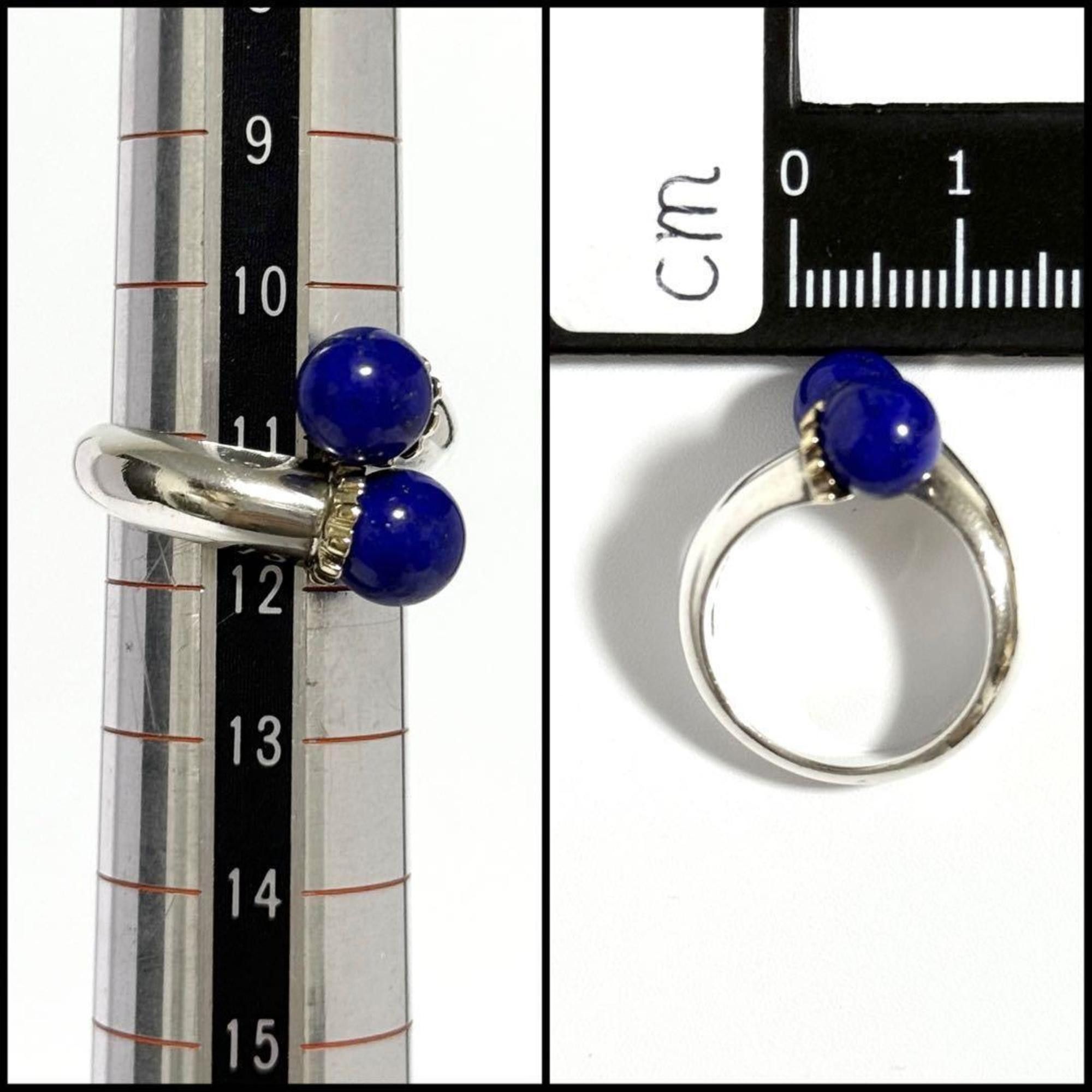 Tiffany & Co. Tiffany Women's Silver Gold Lapis Lazuli Combination Ring Size ONE SIZE - 9 Thumbnail