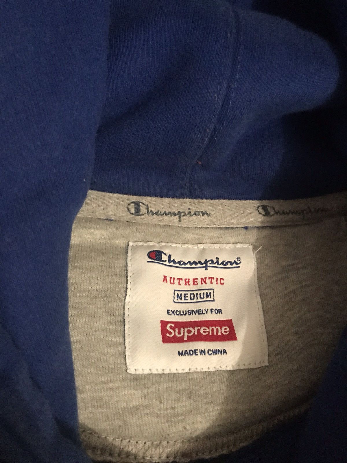 Supreme X Champion Hoodie SS14 Blue Orange