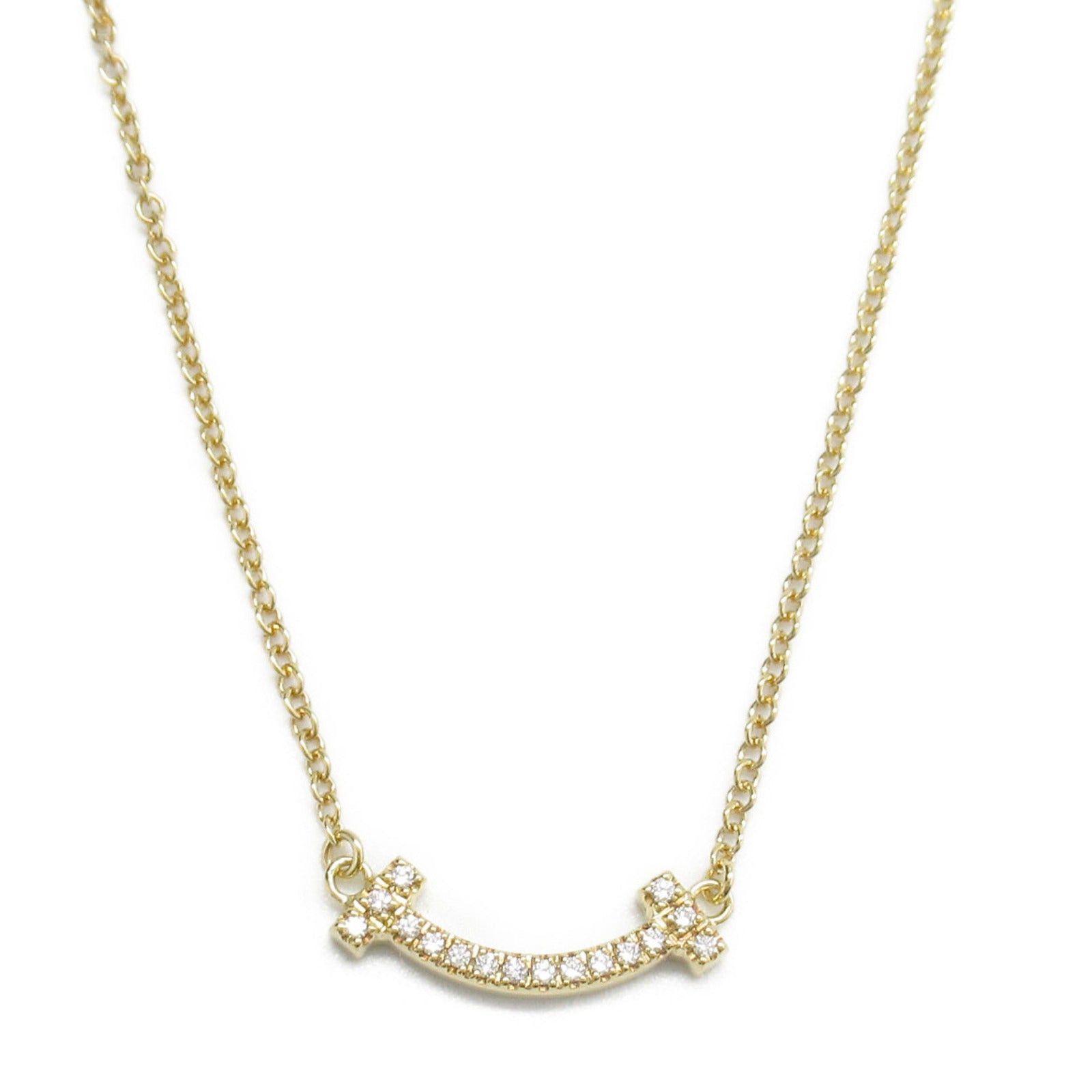 Tiffany & Co. Tiffany Co T-Smile Mini Diamond Necklace K18 (Yellow Gold) Clear Size ONE SIZE - 2 Thumbnail