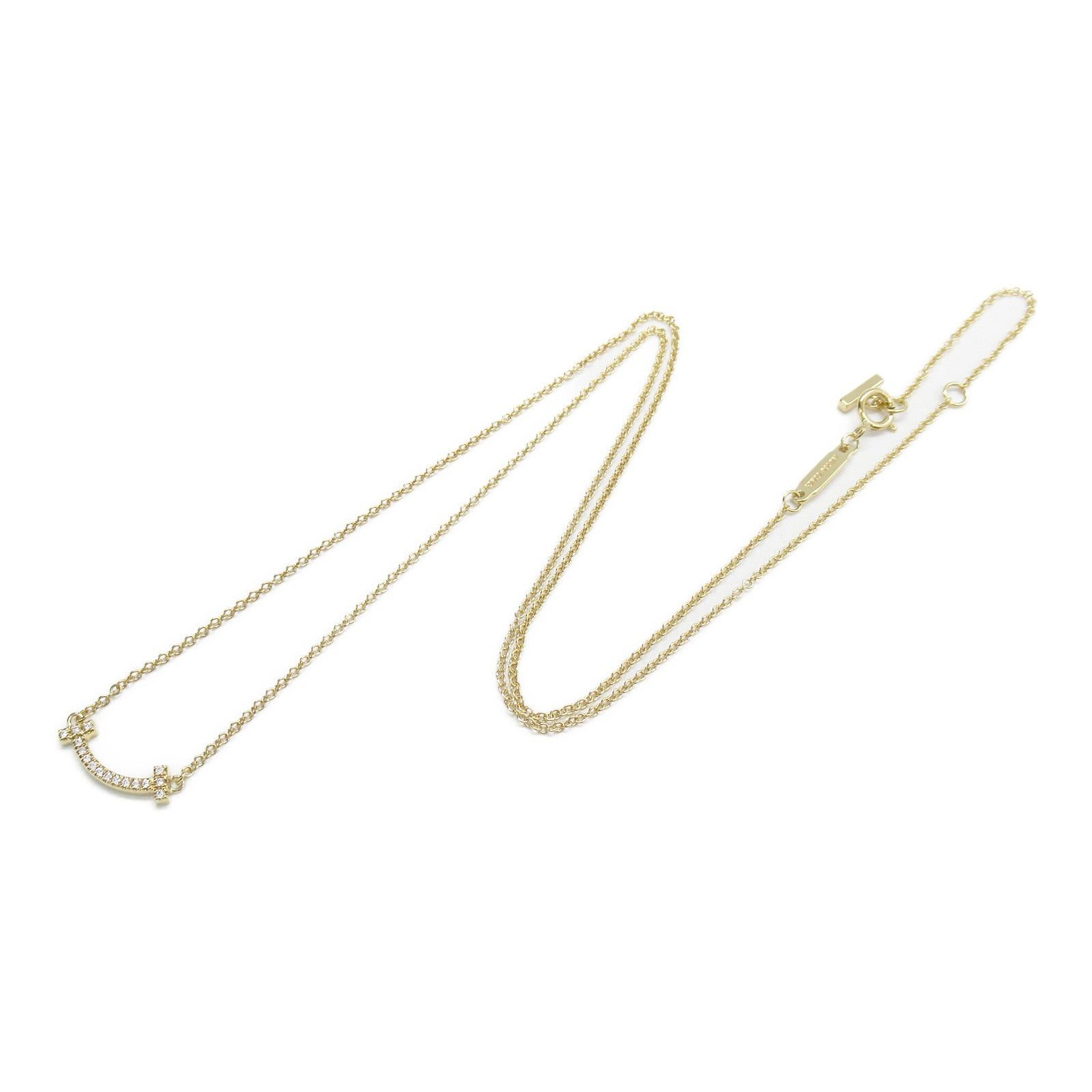 Tiffany & Co. Tiffany Co T-Smile Mini Diamond Necklace K18 (Yellow Gold) Clear Size ONE SIZE - 3 Thumbnail