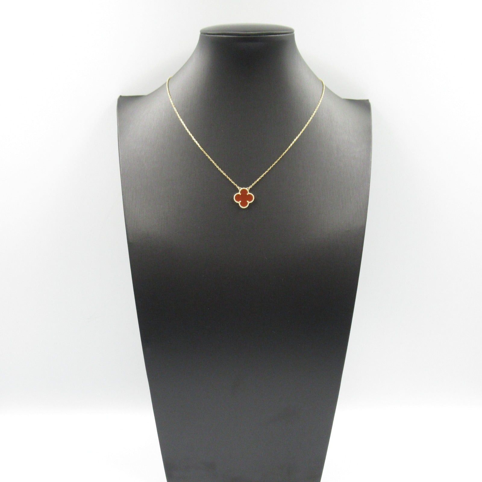 Van Cleef & Arpels Van Cleef Arpels Alhambra Carnelian Necklace K18 (Yellow Gold) Orange Size ONE SIZE - 8 Thumbnail