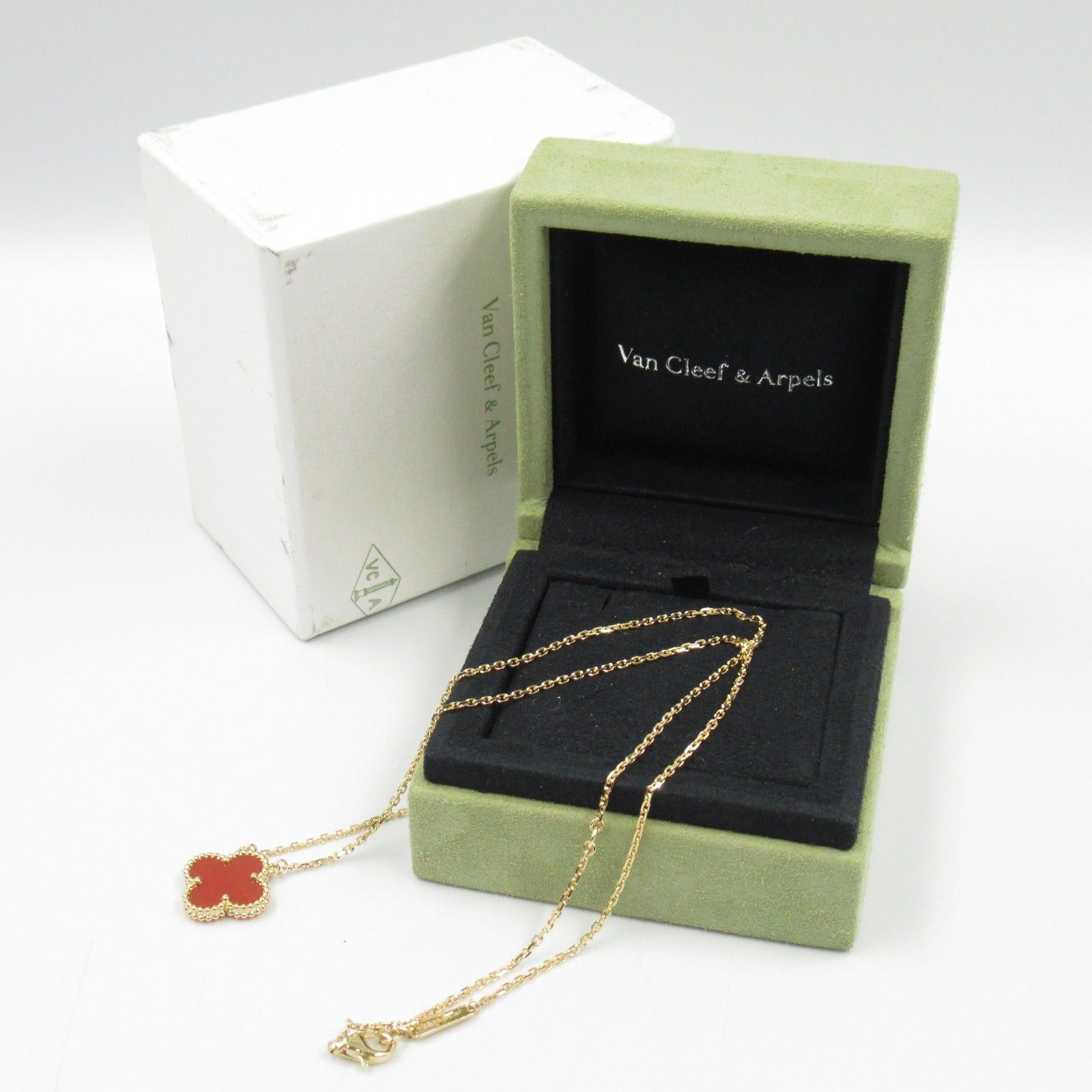Van Cleef & Arpels Van Cleef Arpels Alhambra Carnelian Necklace K18 (Yellow Gold) Orange Size ONE SIZE - 7 Thumbnail