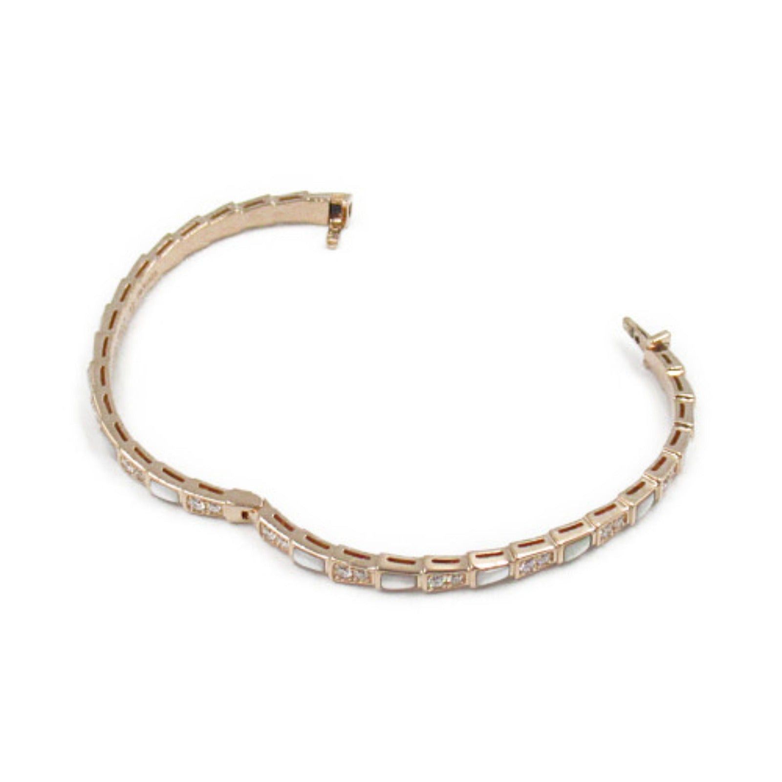 Bvlgari Bvlgari Serpenti Viper Mother Of Pearl Diamond Bracelet K18Pg (Pink Gold) Clear White Size ONE SIZE - 3 Thumbnail