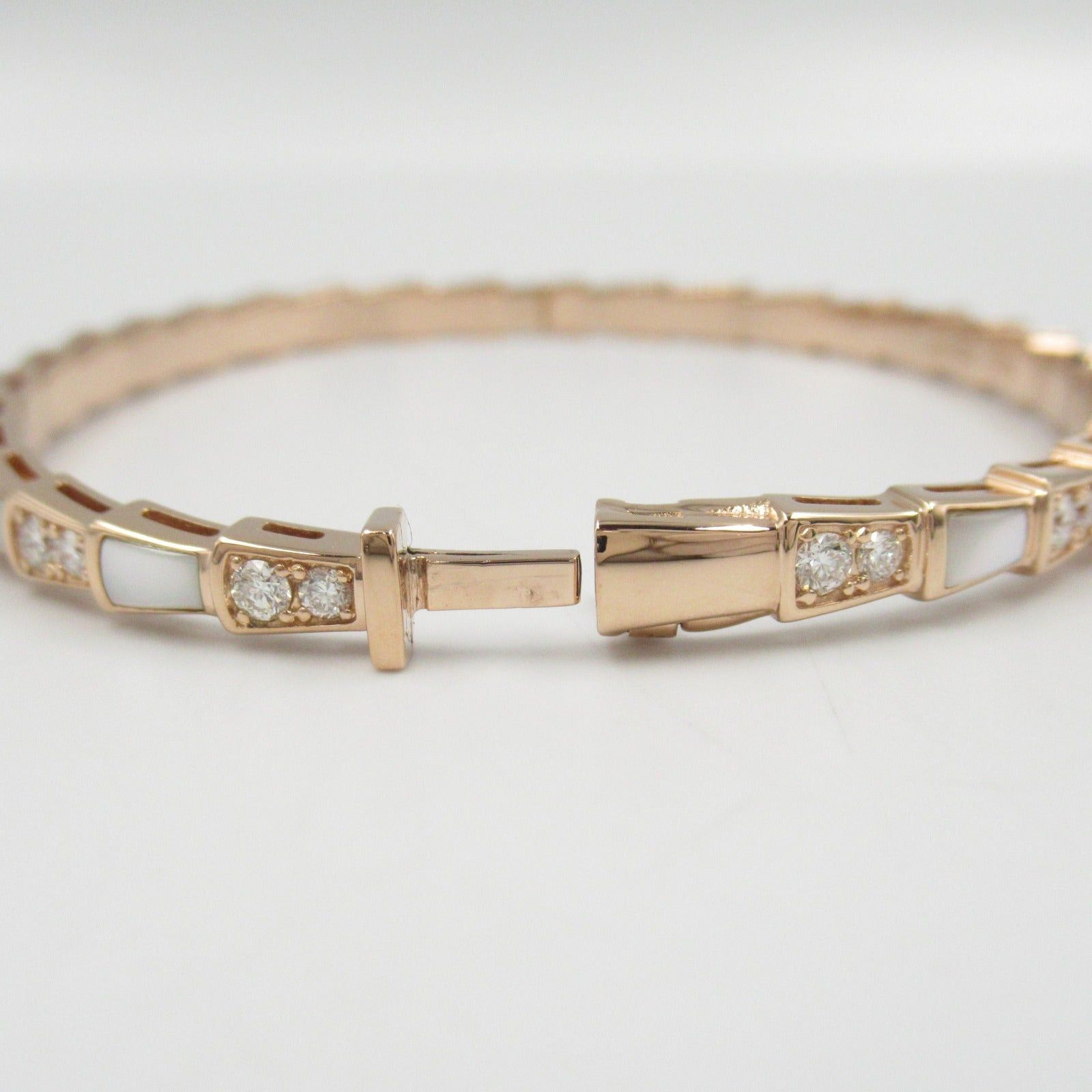 Bvlgari Bvlgari Serpenti Viper Mother Of Pearl Diamond Bracelet K18Pg (Pink Gold) Clear White Size ONE SIZE - 6 Thumbnail