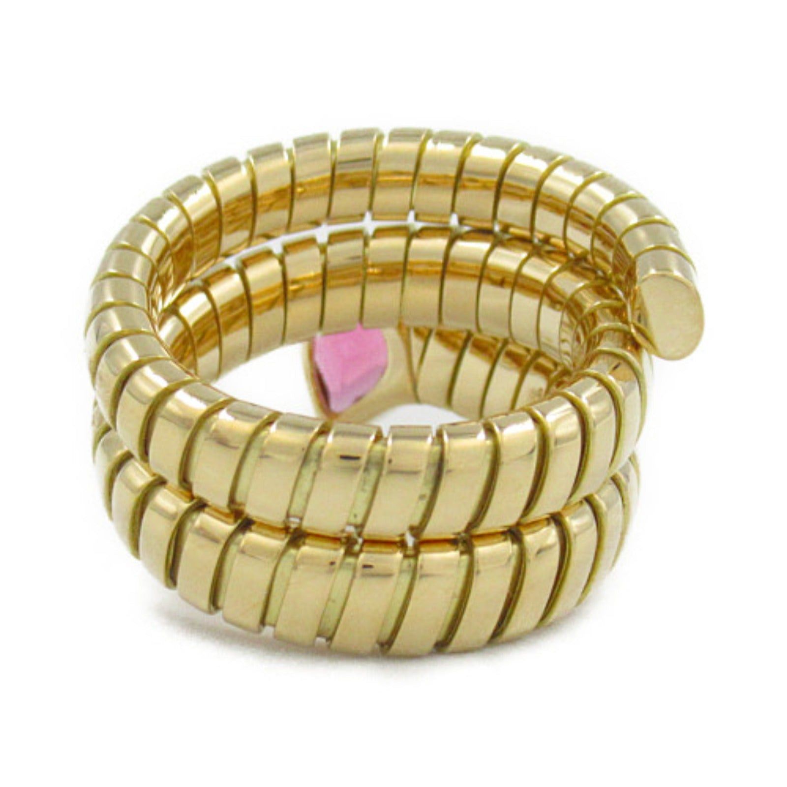 Bvlgari Bvlgari Tubogas Pink Tourmaline Ring K18 (Yellow Gold) Size ONE SIZE - 3 Thumbnail