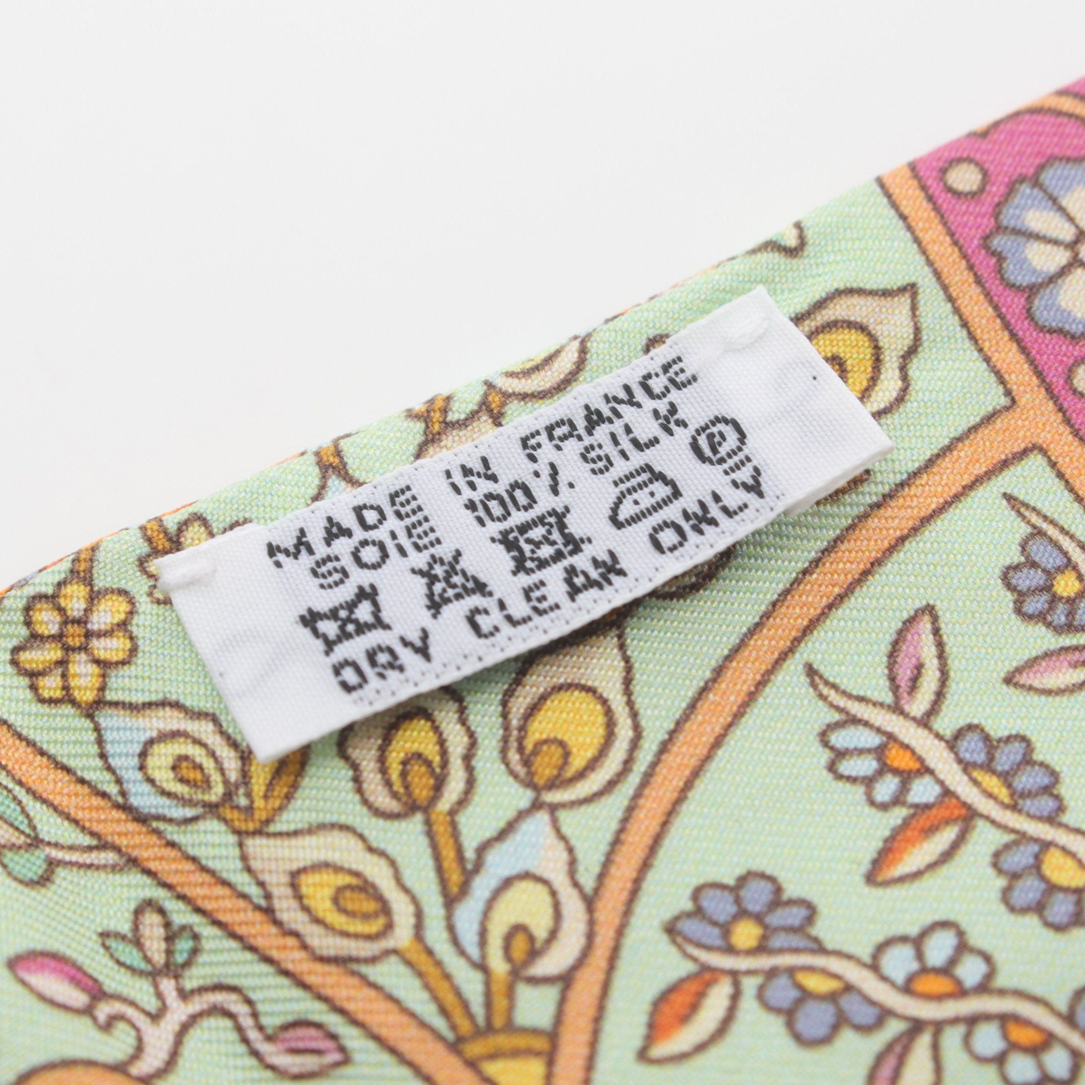 Hermes Hermes Twilly Au Pays Des Oiseaux Fleurs Ribbon Scarf Silk Light Yellow Multicolor Size ONE SIZE - 3 Thumbnail