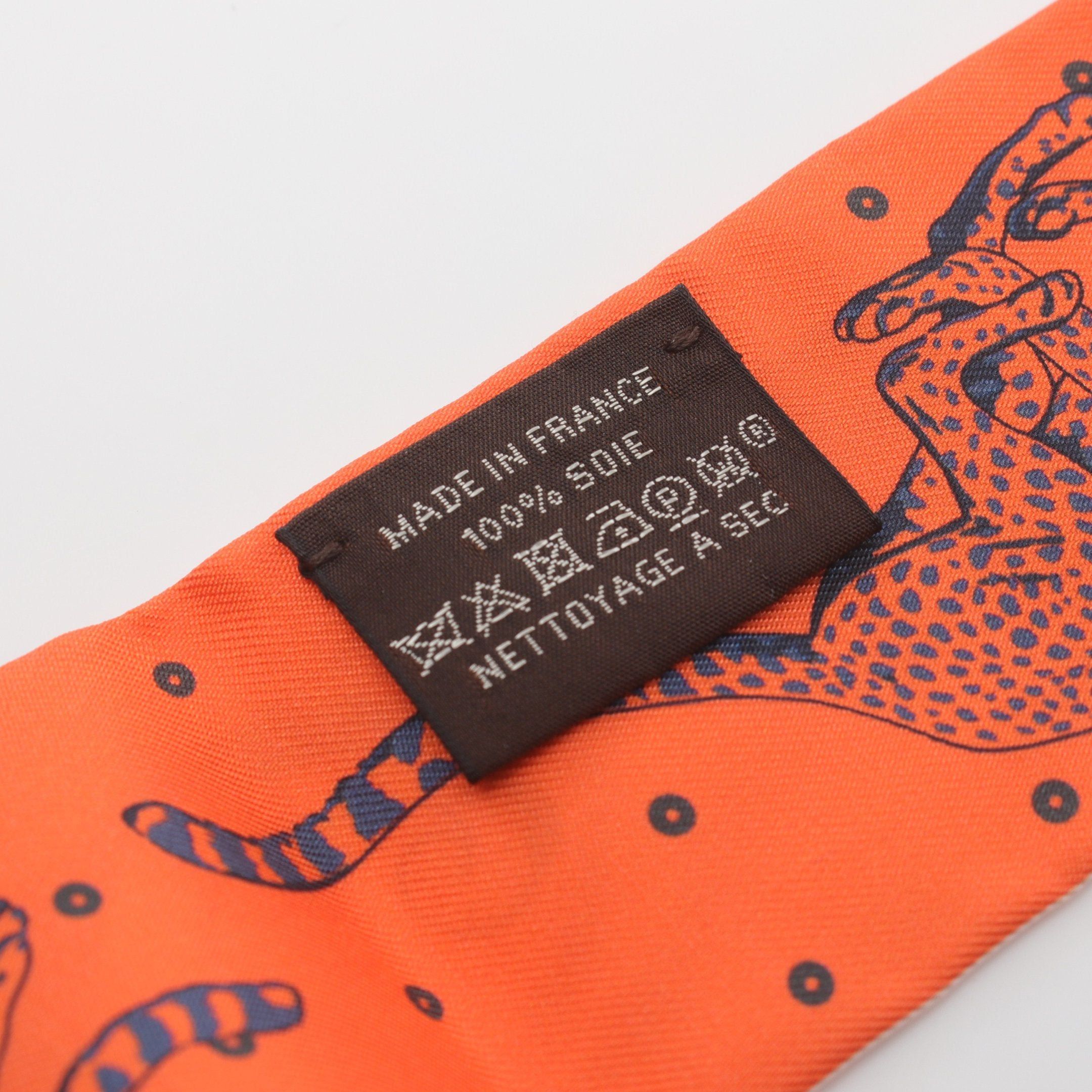 Hermes Hermes Twilly Ribbon Scarf Silk Off White Multicolor Size ONE SIZE - 3 Thumbnail