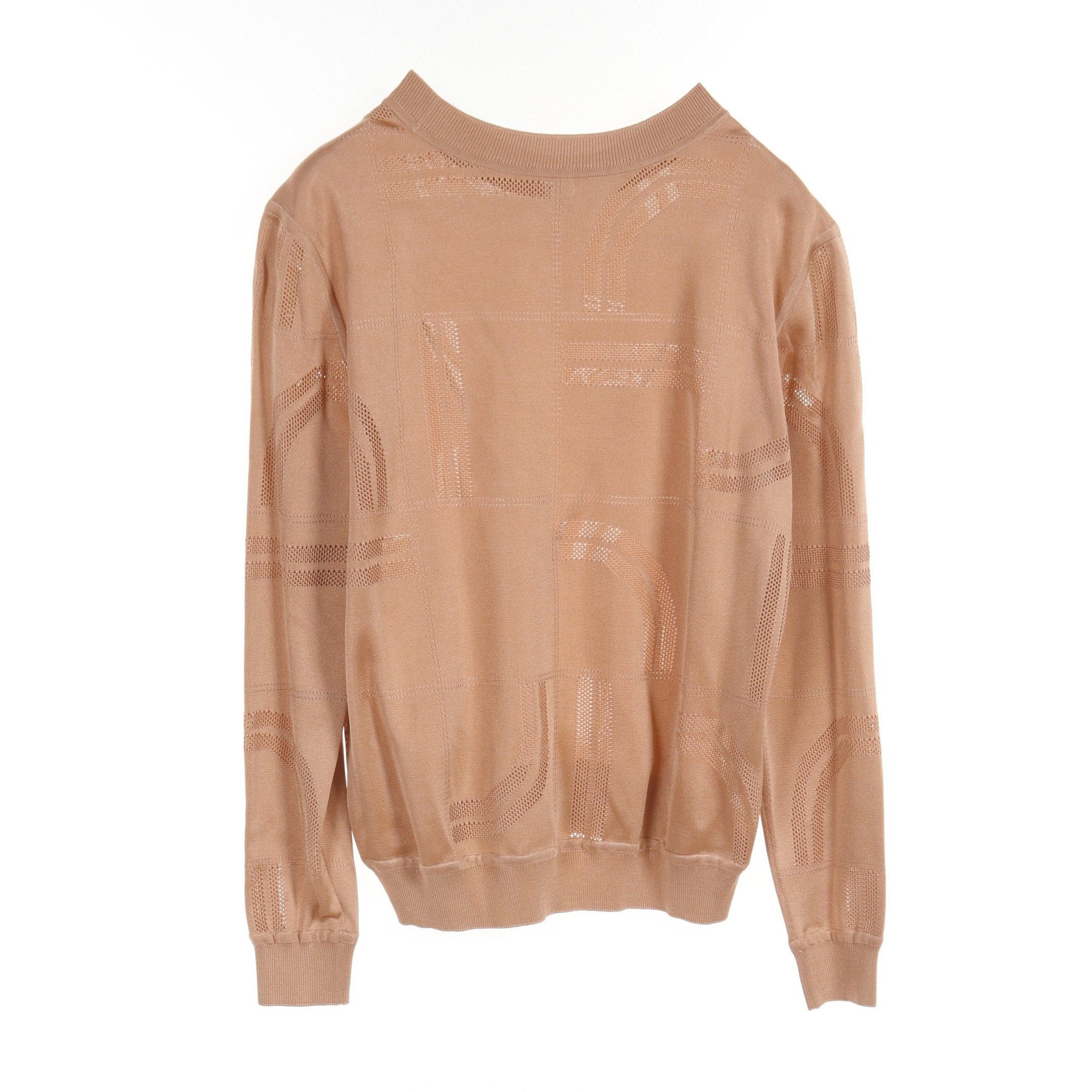 Hermes Hermes En Desordre Finesse Twill Laine Knit Silk Pink Brown Ivory Size ONE SIZE - 2 Thumbnail