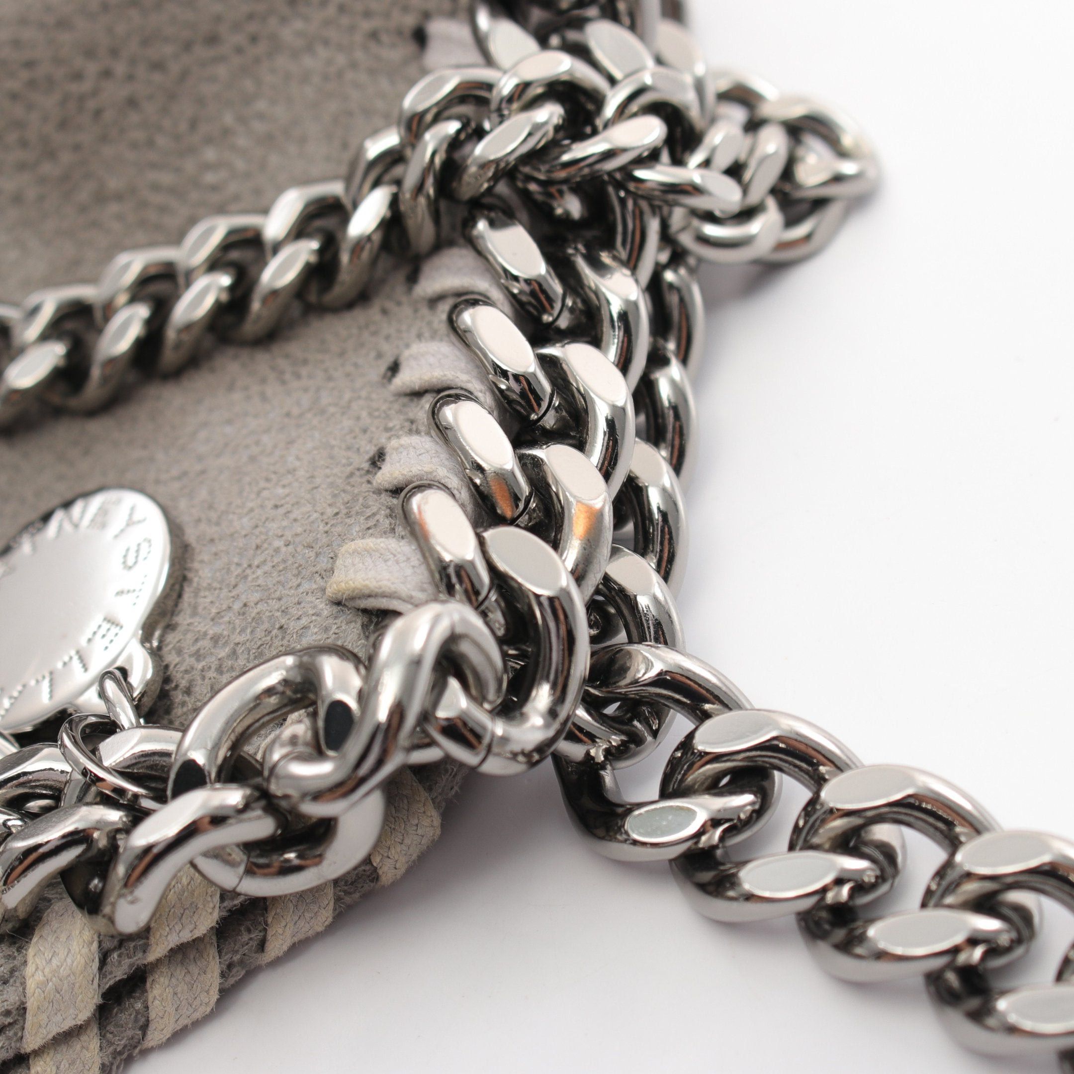 Stella McCartney Stella Mccartney Falabella Mini Chain Shoulder Bag Fake Leather Gray Size ONE SIZE - 6 Thumbnail