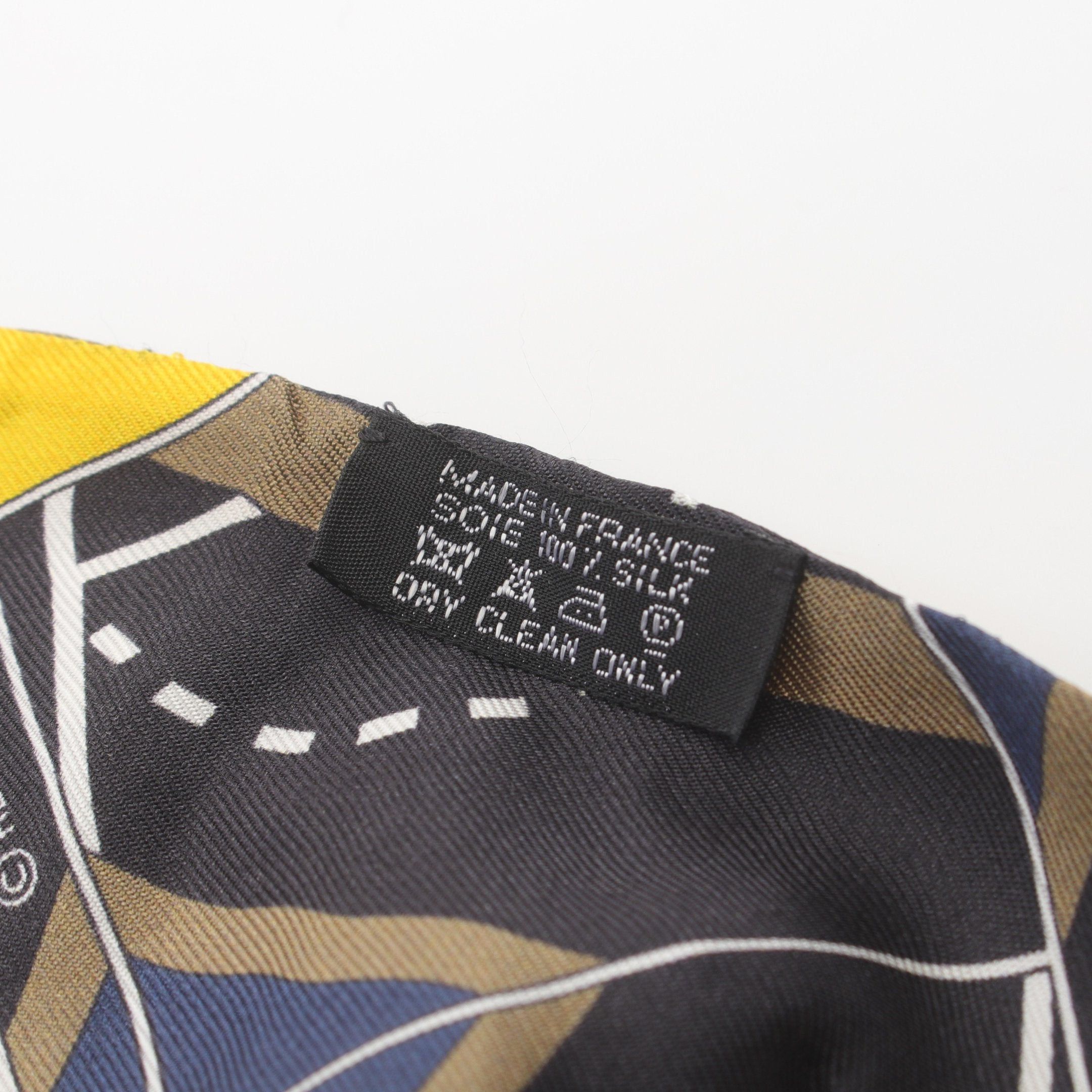 Hermes Hermes Twilly Ribbon Scarf Silk Black Yellow Multicolor Size ONE SIZE - 3 Thumbnail