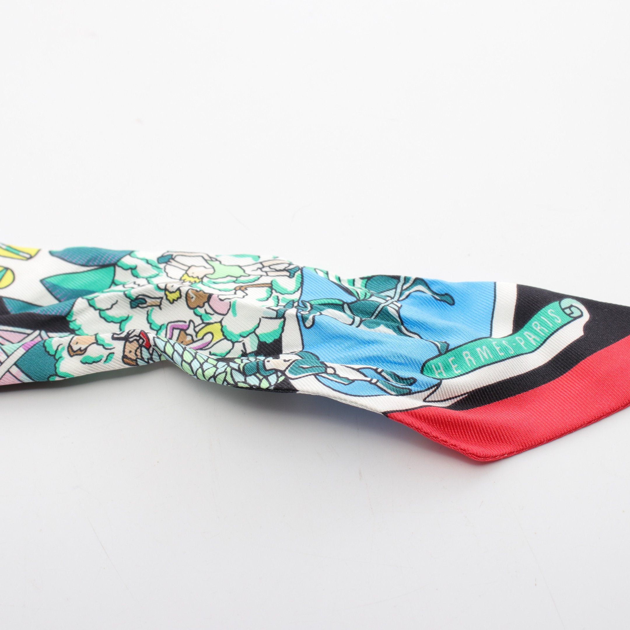 Hermes Hermes Twilly Exposition Universelle Scarf Silk Black Multicolor Size ONE SIZE - 4 Thumbnail