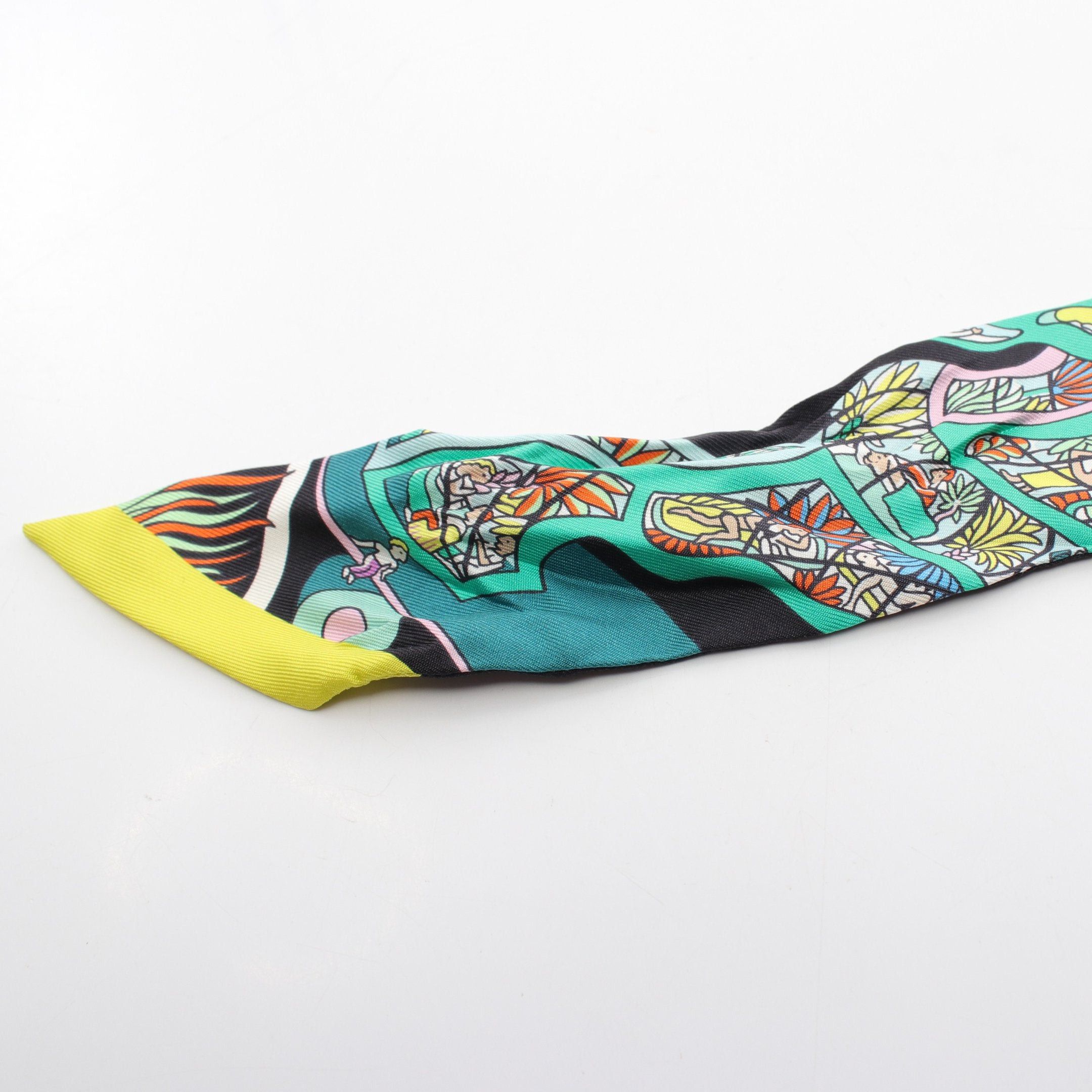 Hermes Hermes Twilly Exposition Universelle Scarf Silk Black Multicolor Size ONE SIZE - 5 Thumbnail