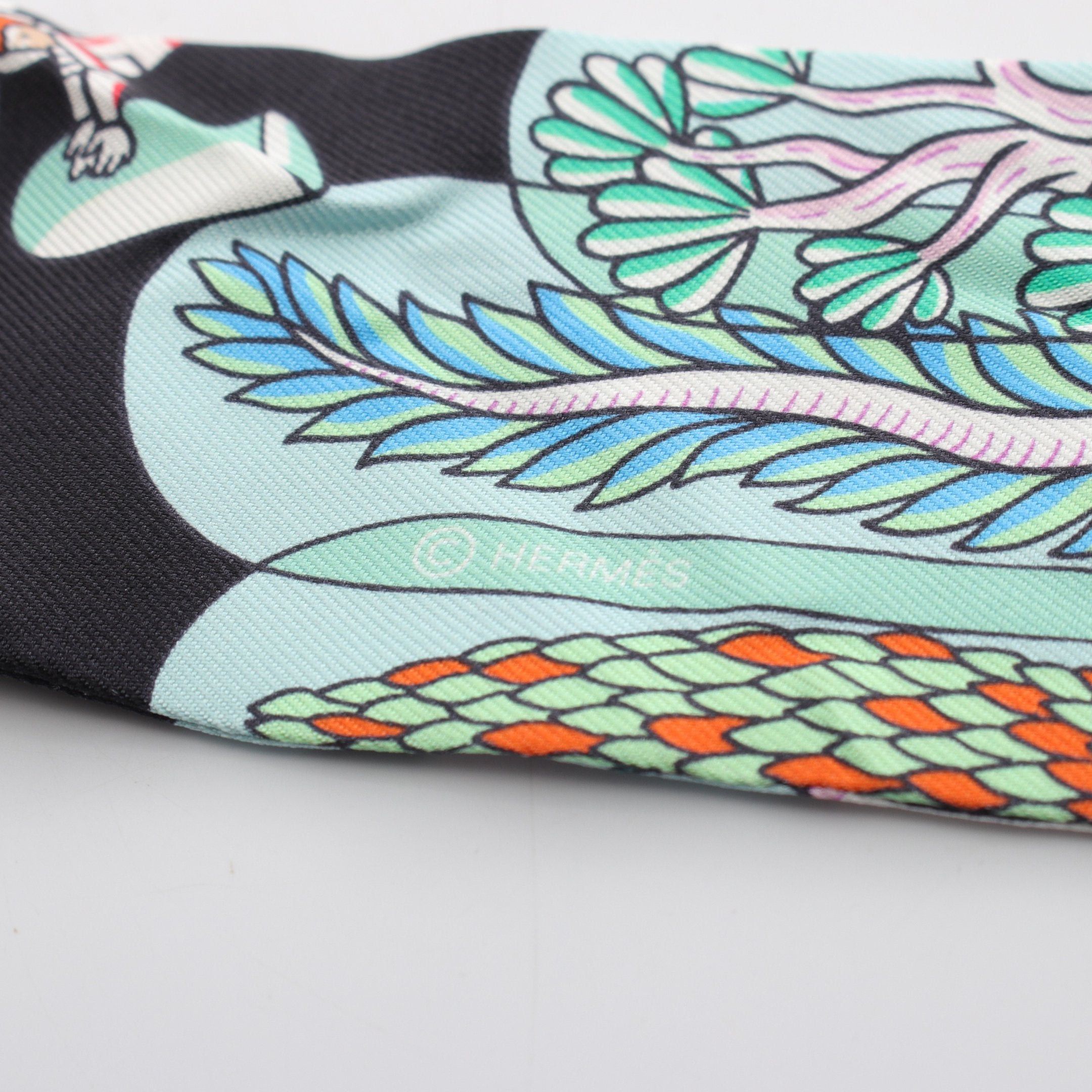 Hermes Hermes Twilly Exposition Universelle Scarf Silk Black Multicolor Size ONE SIZE - 2 Thumbnail