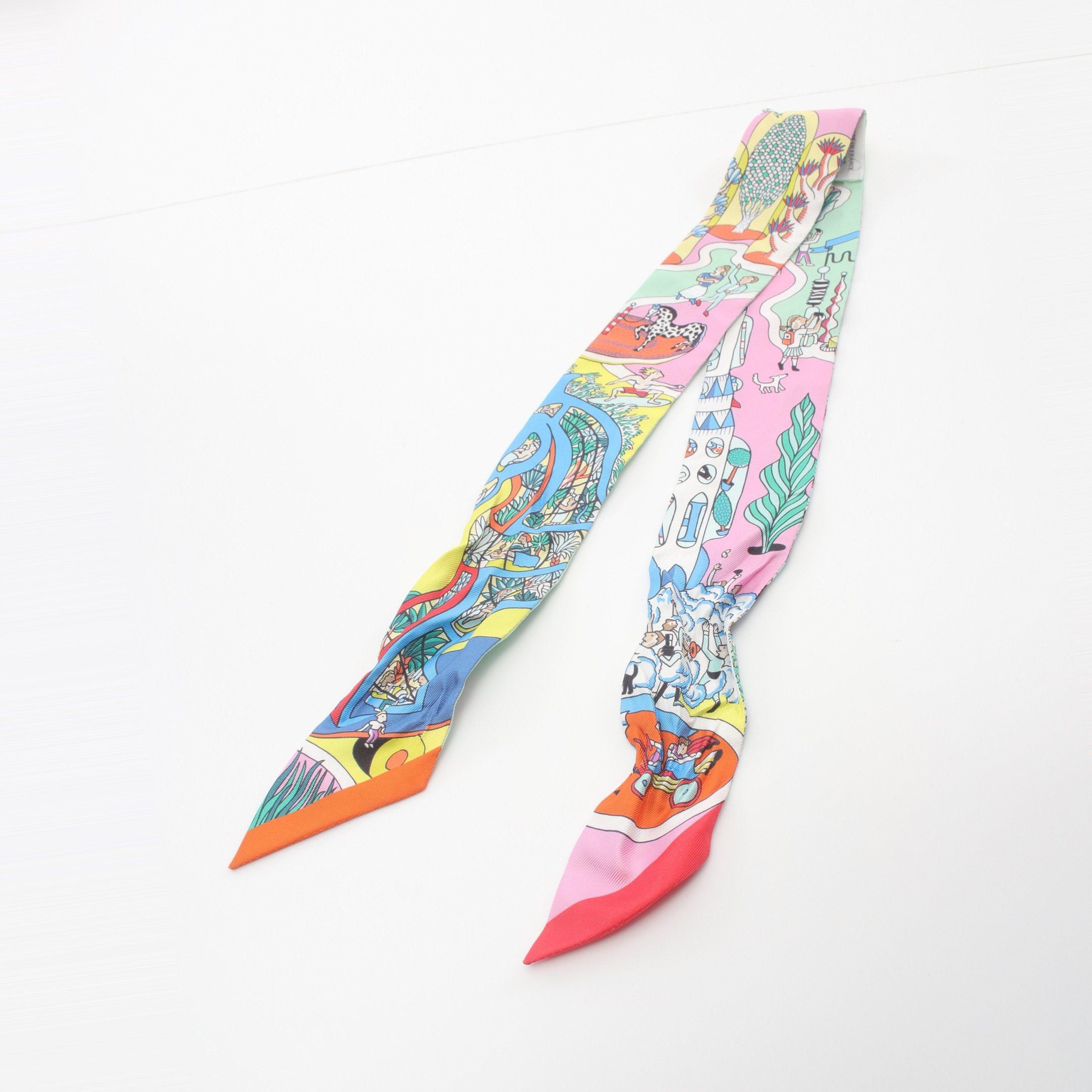 Hermes Hermes Twilly Exposition Universell Ribbon Scarf Silk Multicolor Size ONE SIZE - 7 Thumbnail