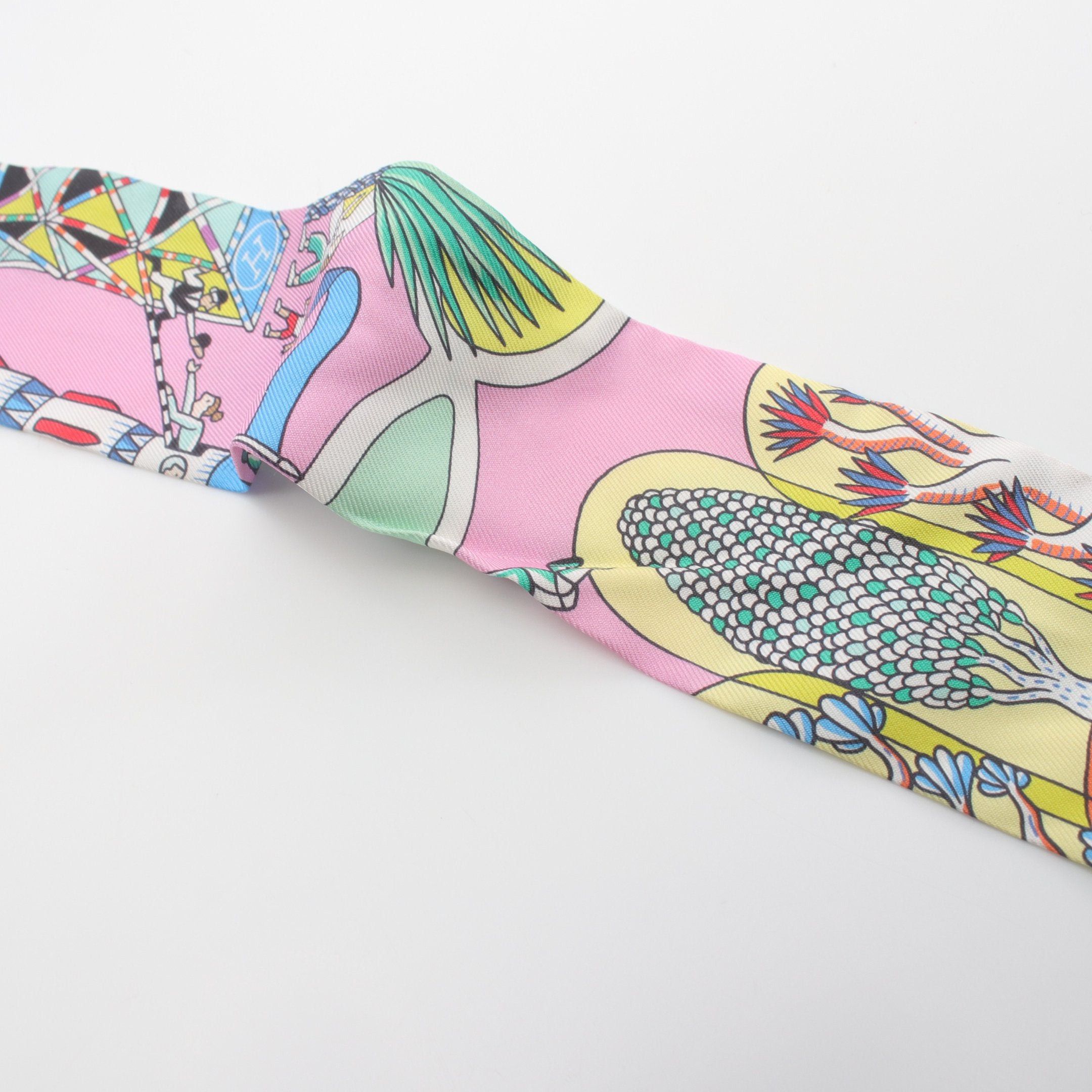 Hermes Hermes Twilly Exposition Universell Ribbon Scarf Silk Multicolor Size ONE SIZE - 5 Thumbnail