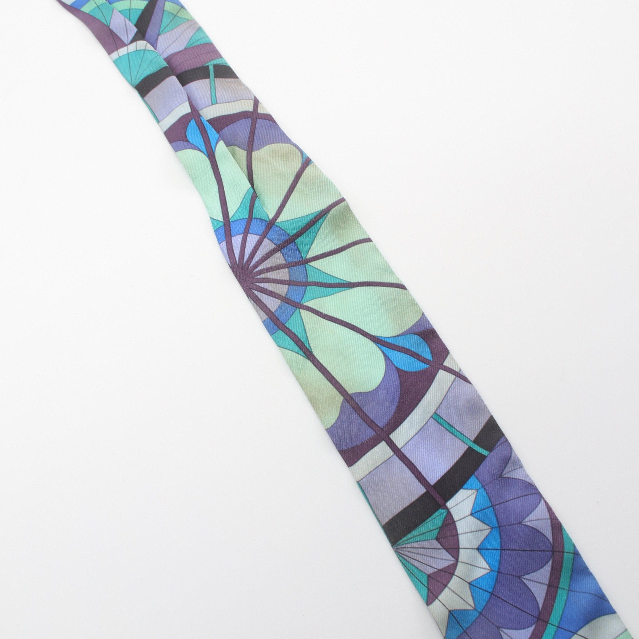 Hermes Hermes Twilly Rose De Compas Ribbon Scarf Silk Purple Multicolor Size ONE SIZE - 4 Thumbnail