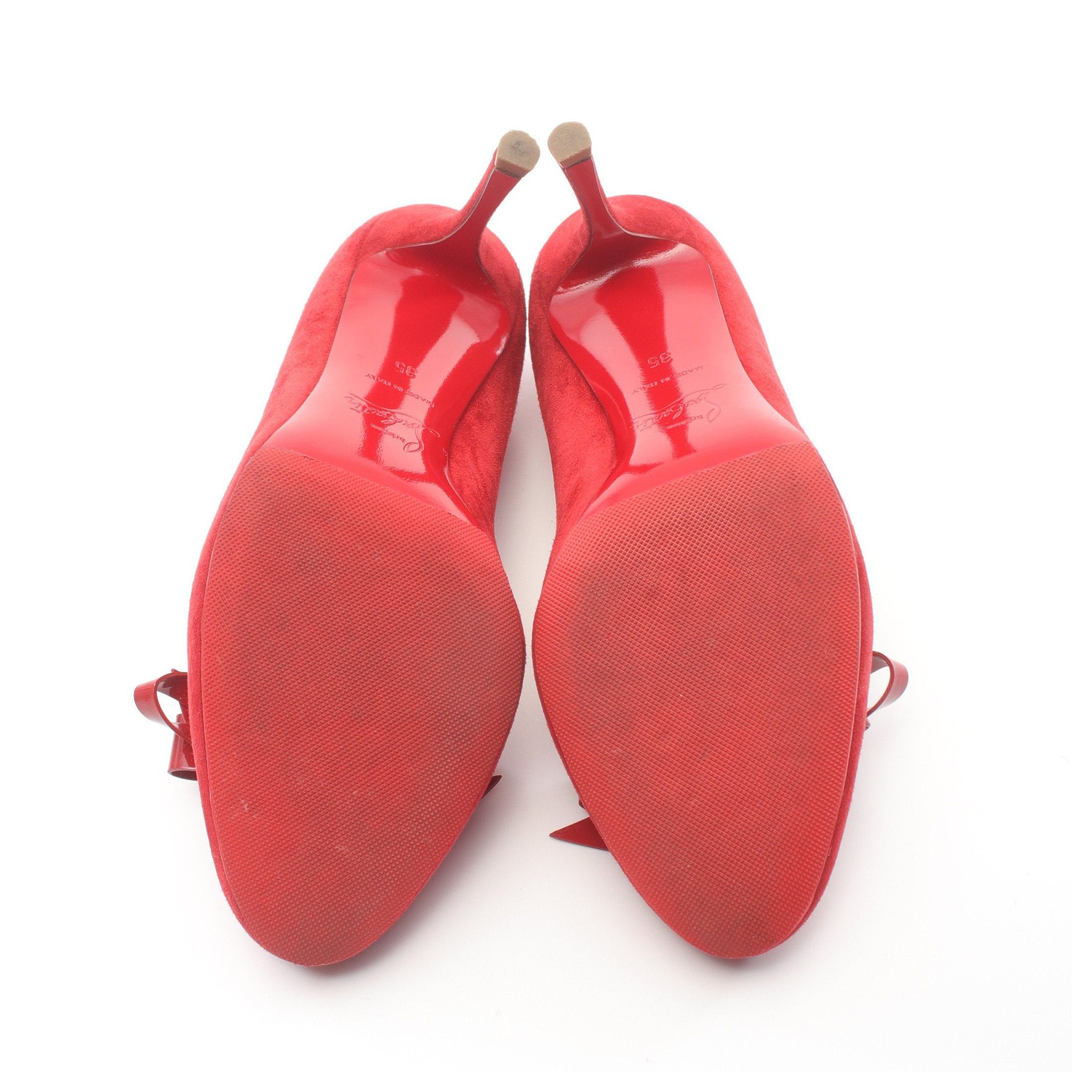 Christian Louboutin Christian Louboutin Pumps Ribbon Suede Red Size ONE SIZE - 4 Thumbnail