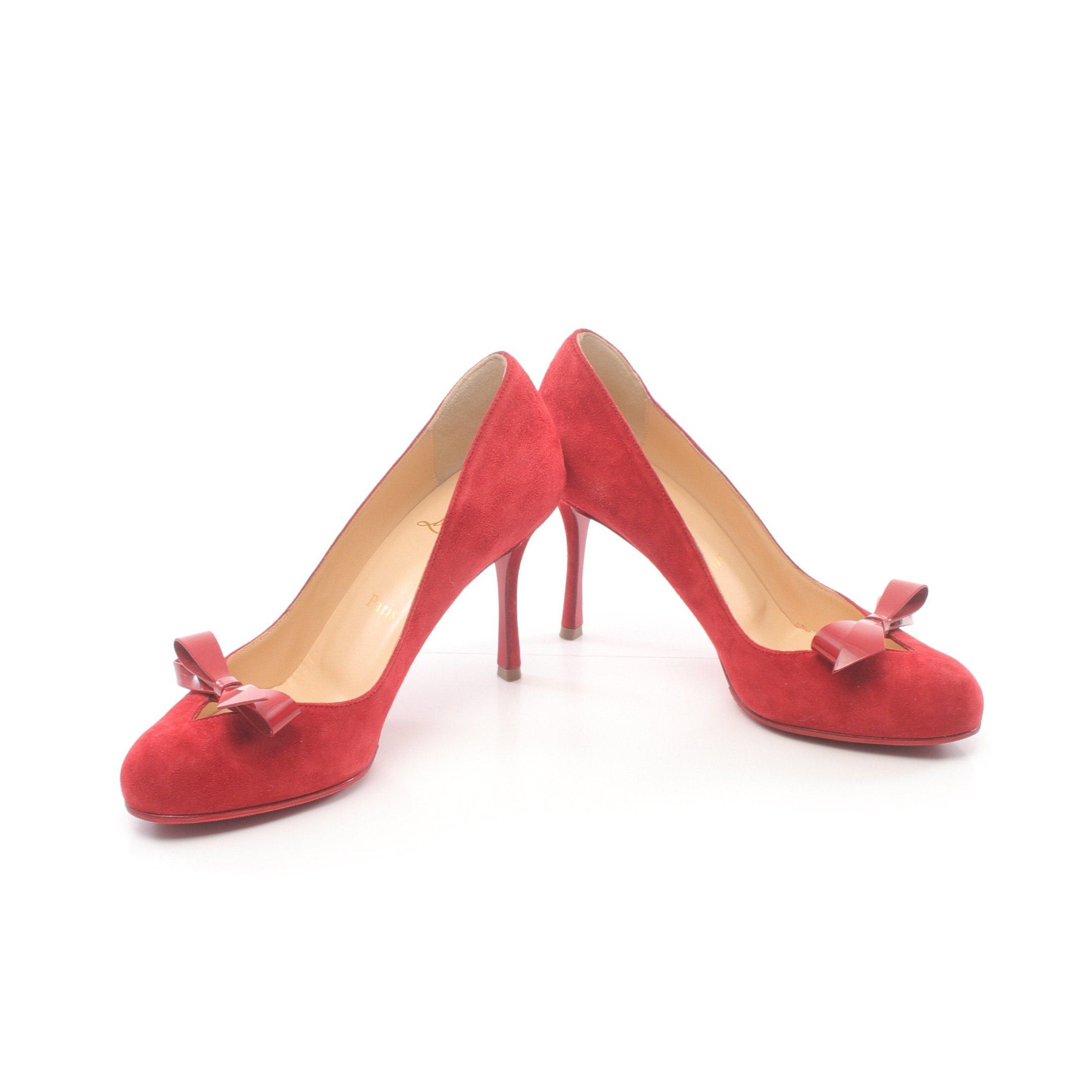 Christian Louboutin Christian Louboutin Pumps Ribbon Suede Red Size ONE SIZE - 3 Thumbnail