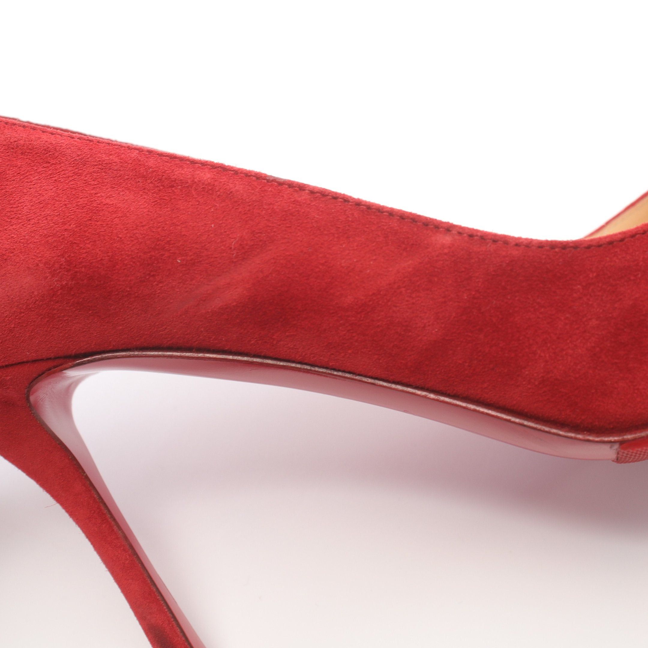 Christian Louboutin Christian Louboutin Pumps Ribbon Suede Red Size ONE SIZE - 9 Thumbnail