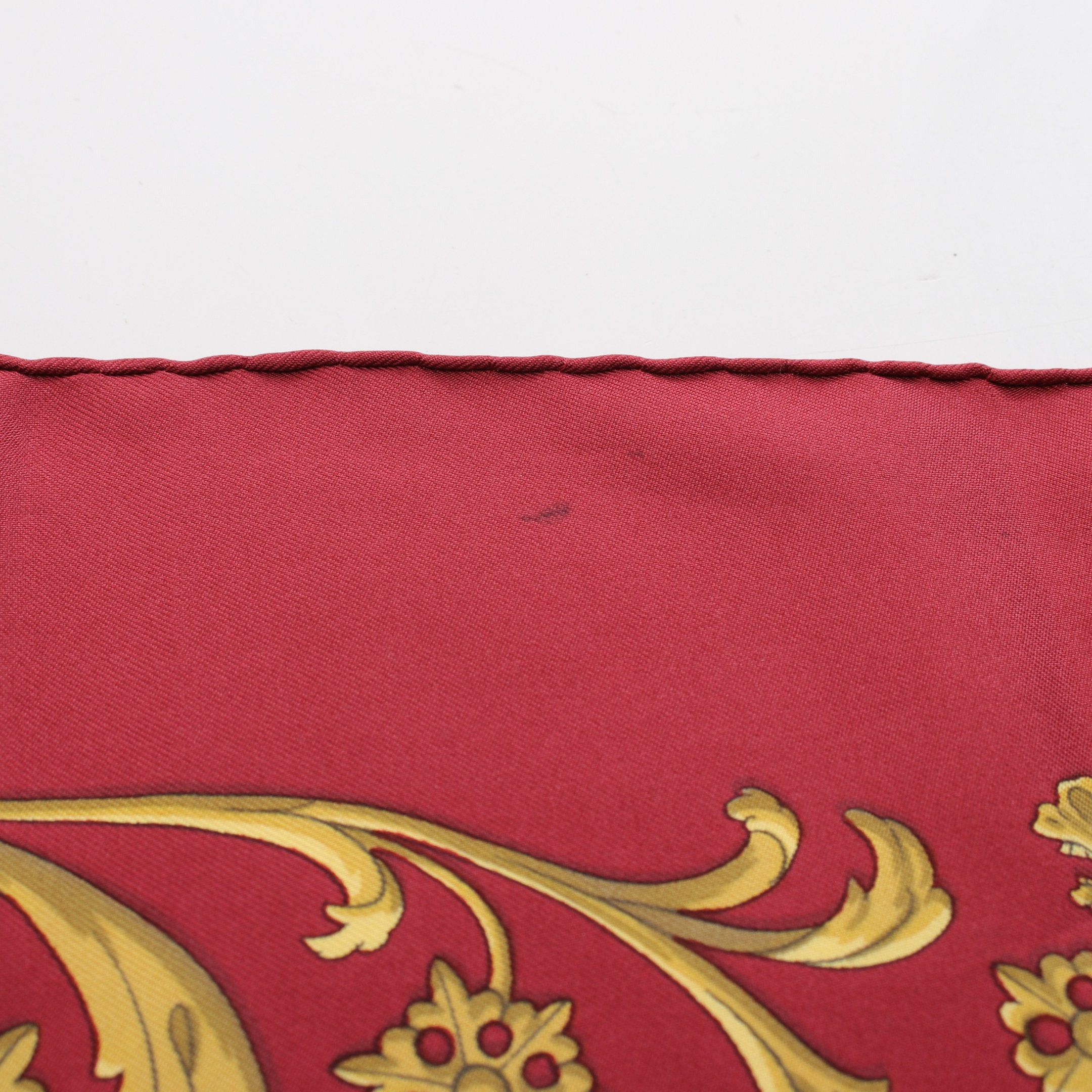 Hermes Hermes Carres 90 La Promenade De Longchamps Scarf Silk Ivory Bordeaux Multicolor Size ONE SIZE - 5 Thumbnail