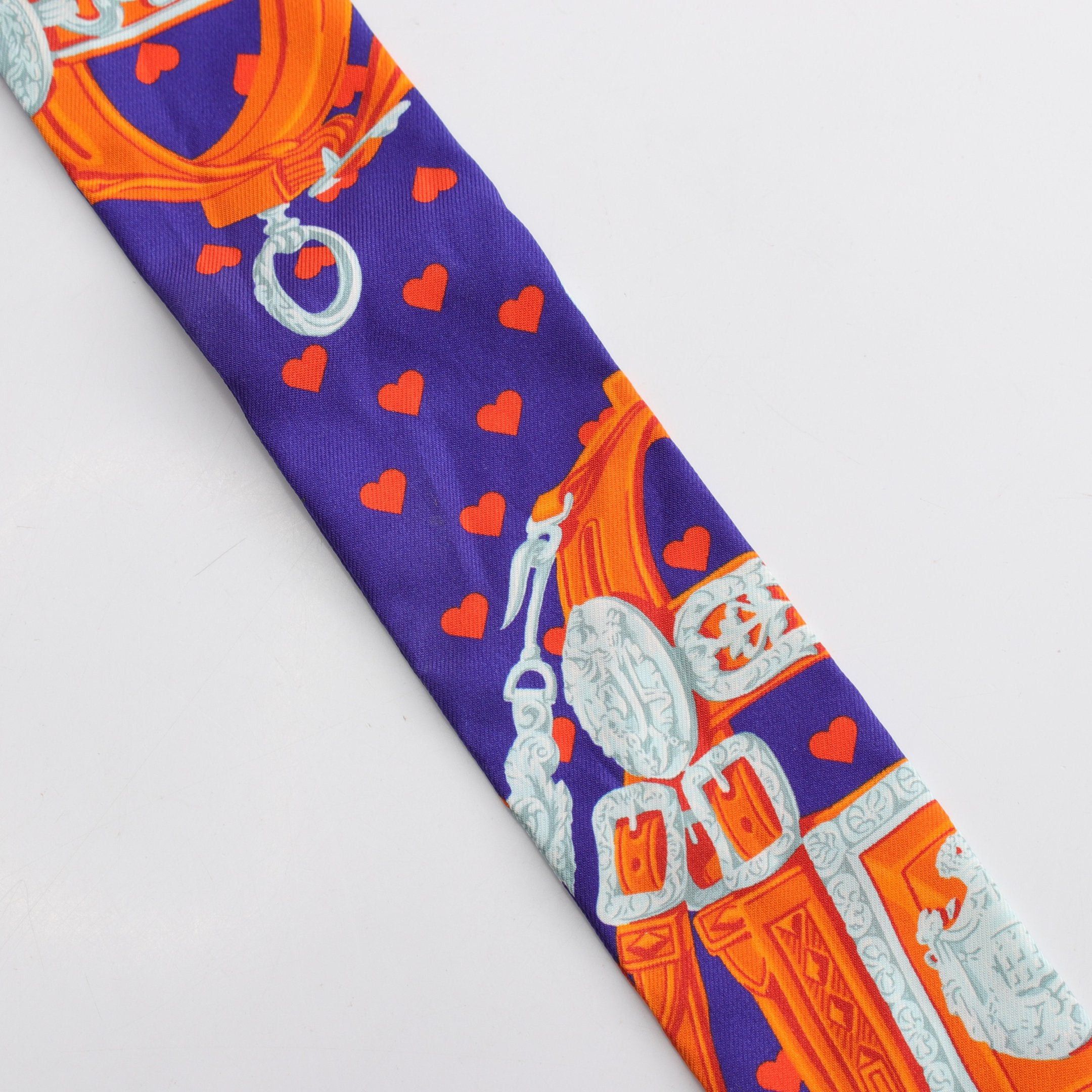 Hermes Hermes Twilly Brides De Gala Love Scarf Silk Blue Multicolor Size ONE SIZE - 4 Thumbnail