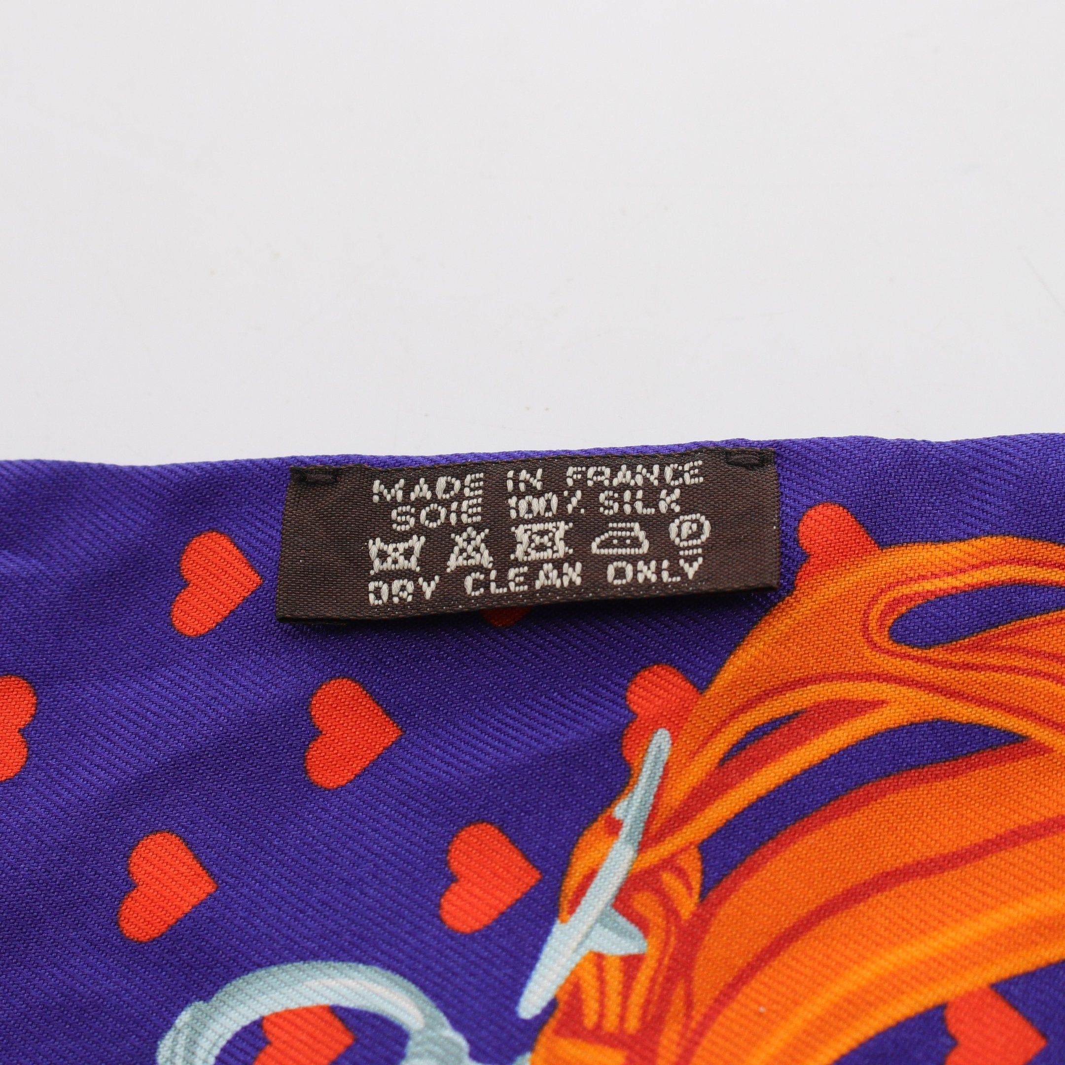 Hermes Hermes Twilly Brides De Gala Love Scarf Silk Blue Multicolor Size ONE SIZE - 3 Thumbnail