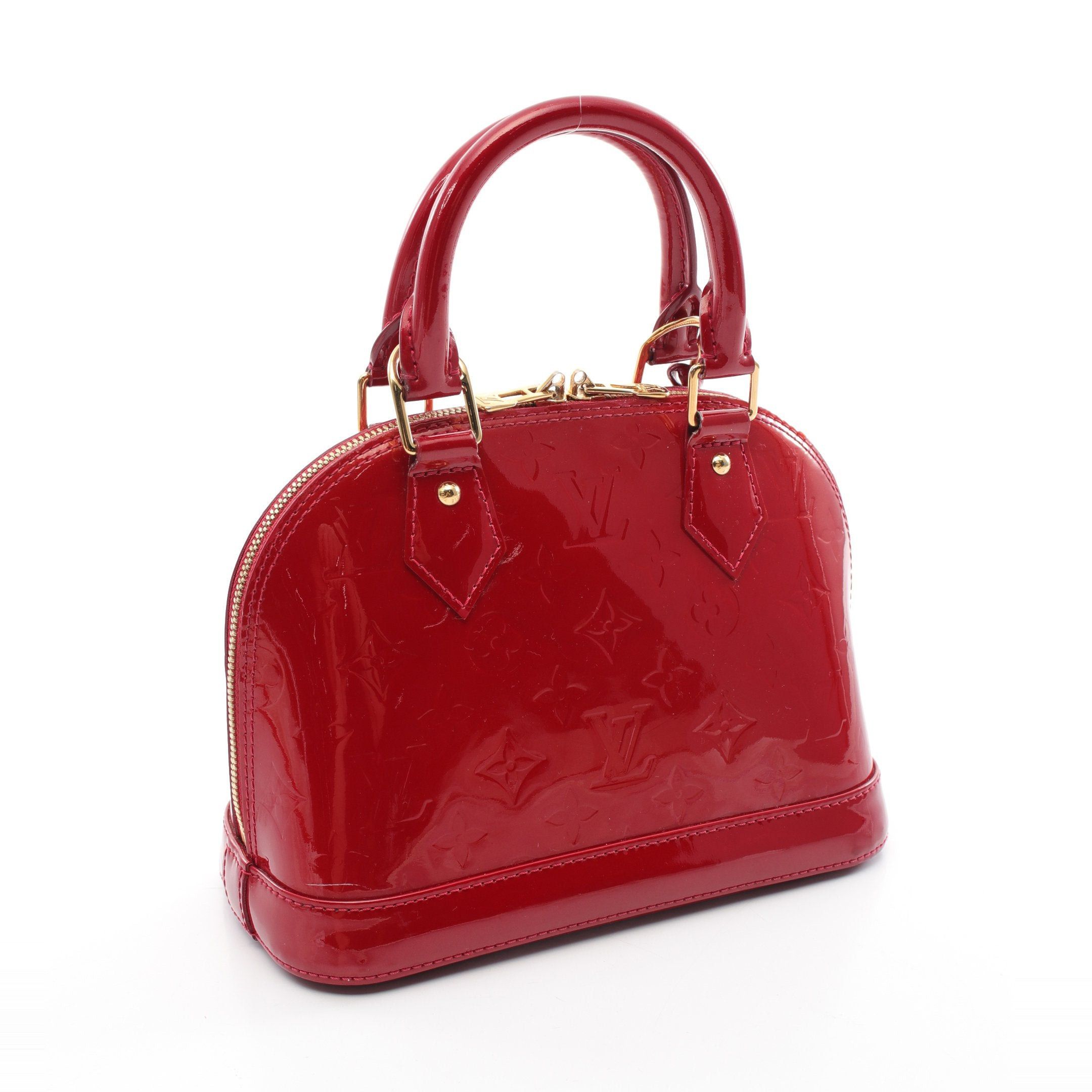 Louis Vuitton Louis Vuitton Alma Bb Monogram Vernis Rouge Grenadine Handbag Leather Red Size ONE SIZE - 2 Thumbnail