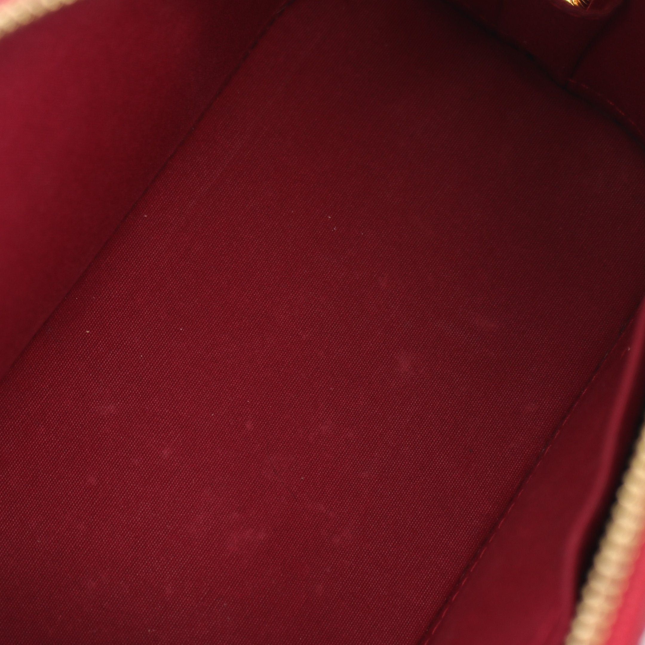 Louis Vuitton Louis Vuitton Alma Bb Monogram Vernis Rouge Grenadine Handbag Leather Red Size ONE SIZE - 6 Thumbnail