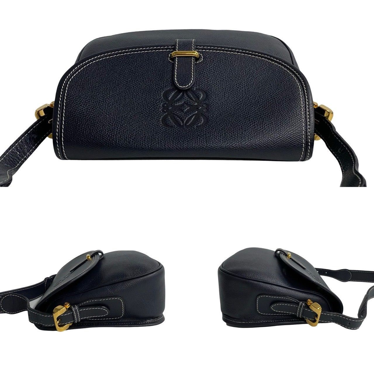 Loewe Loewe Shoulder Bag Navy Leather Size ONE SIZE - 5 Thumbnail
