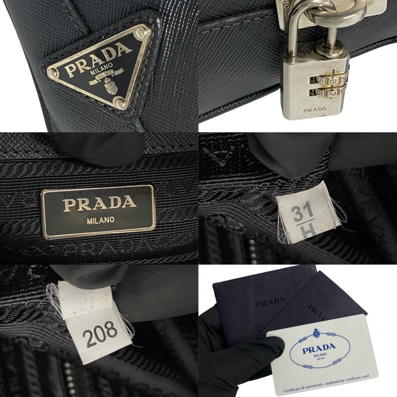 Prada Prada Handbag Black Leather Size ONE SIZE - 3 Thumbnail