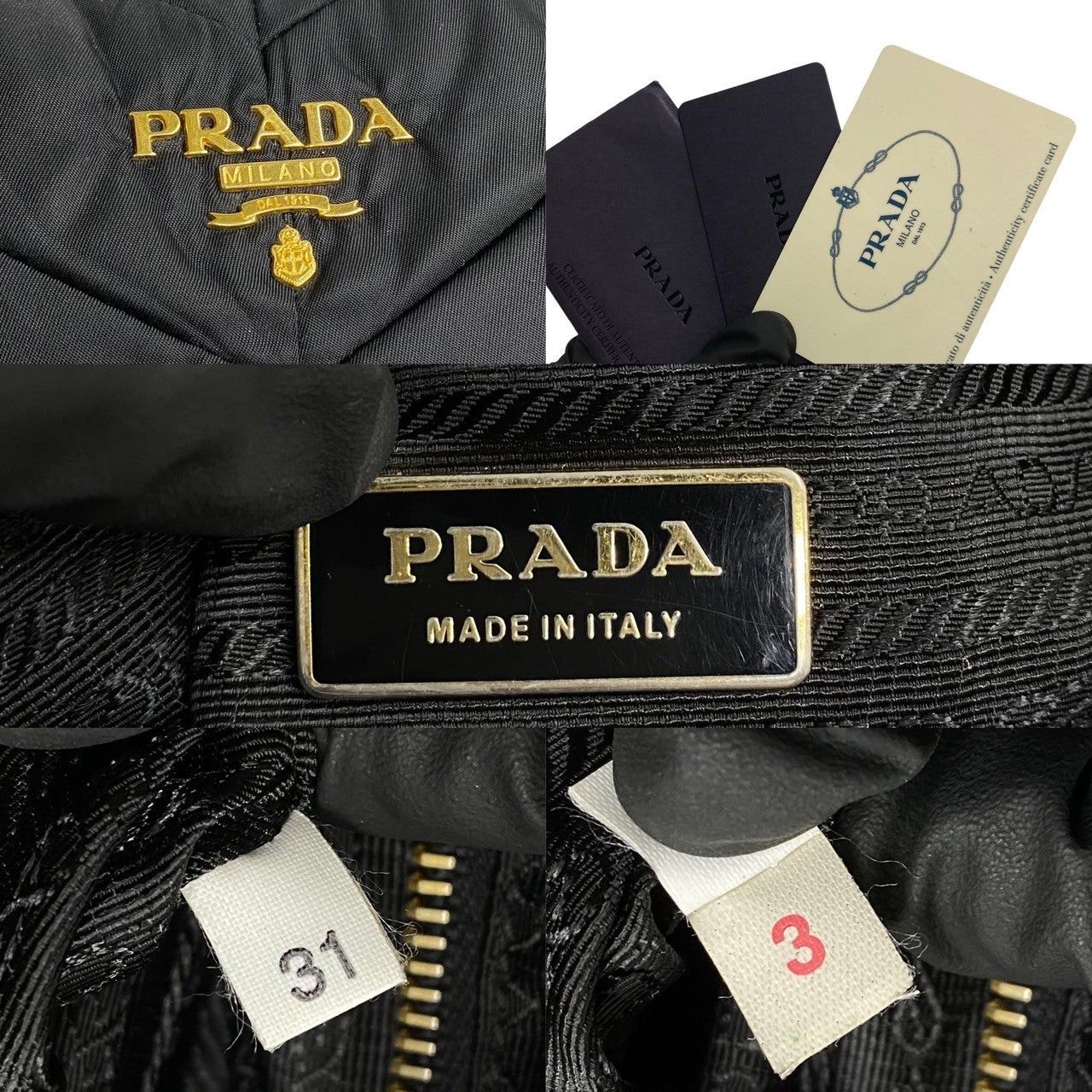 Prada Prada Handbag Black Leather Size ONE SIZE - 3 Thumbnail