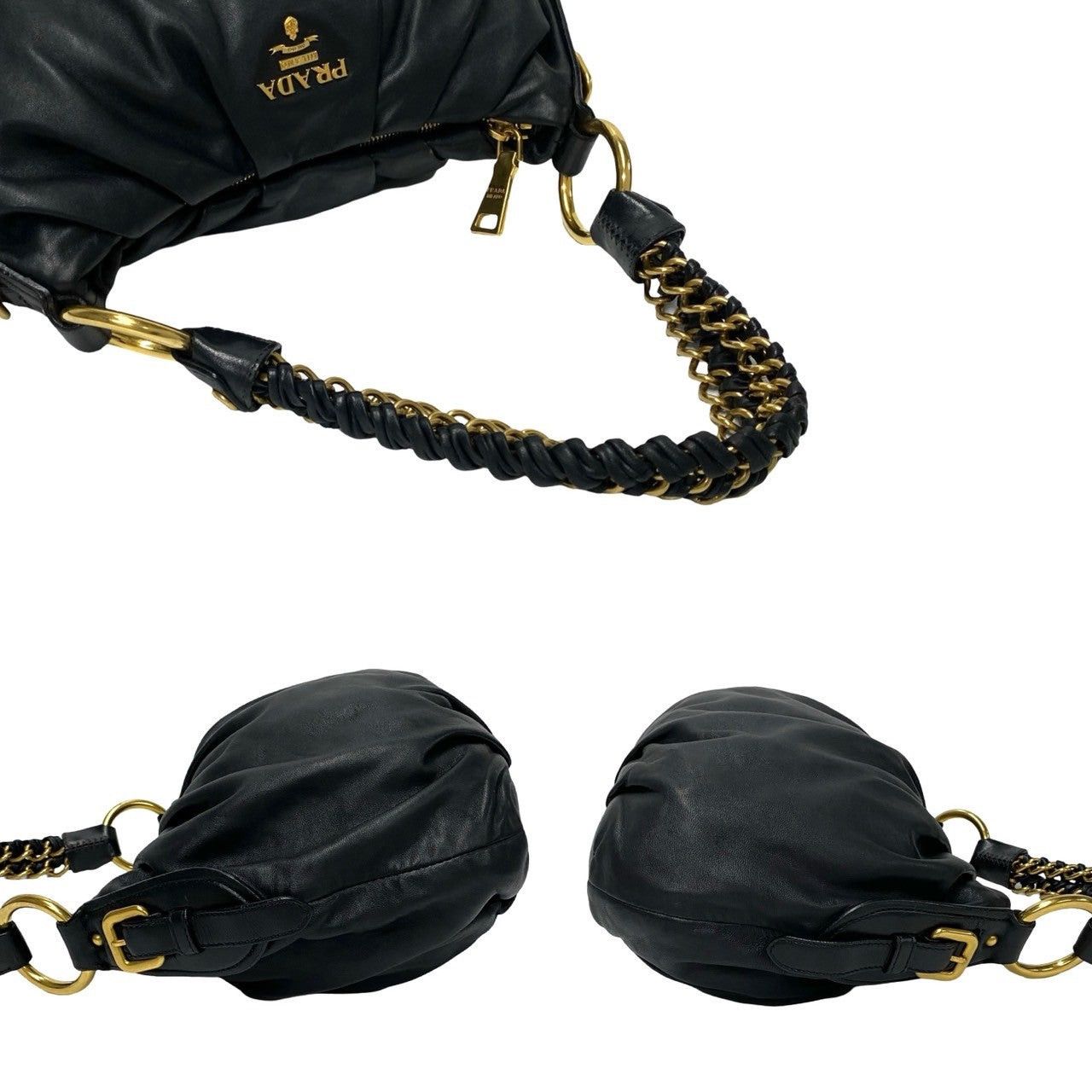 Prada Prada Shoulder Bag Black Leather Size ONE SIZE - 5 Thumbnail