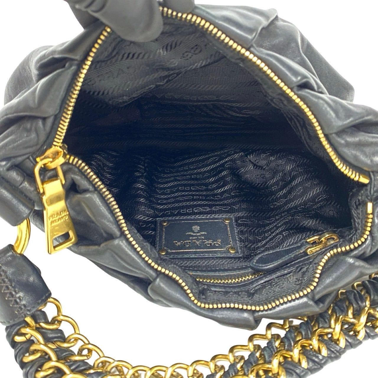 Prada Prada Shoulder Bag Black Leather Size ONE SIZE - 8 Thumbnail