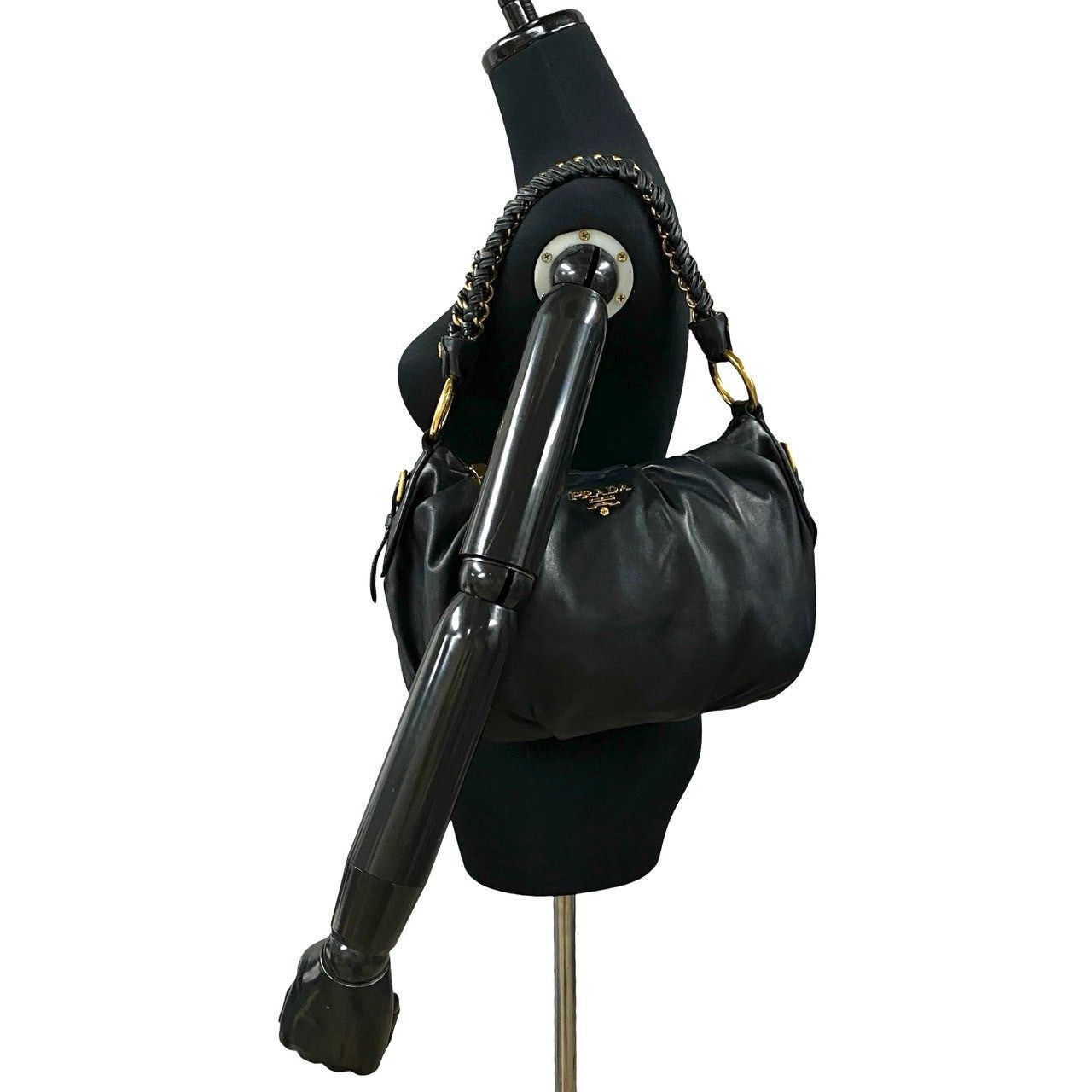 Prada Prada Shoulder Bag Black Leather Size ONE SIZE - 2 Thumbnail