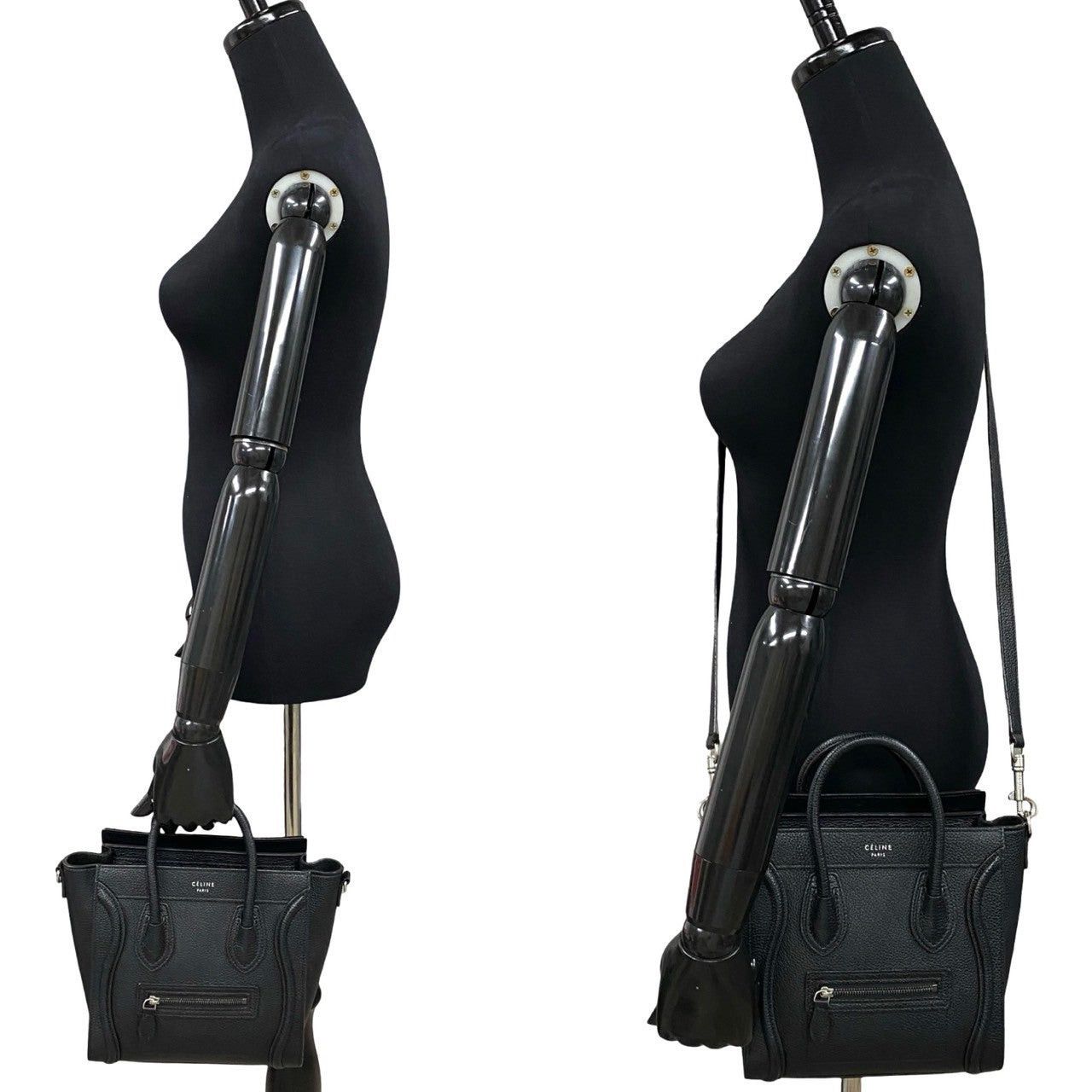 Celine Celine Shoulder Bag Black Leather Size ONE SIZE - 2 Thumbnail