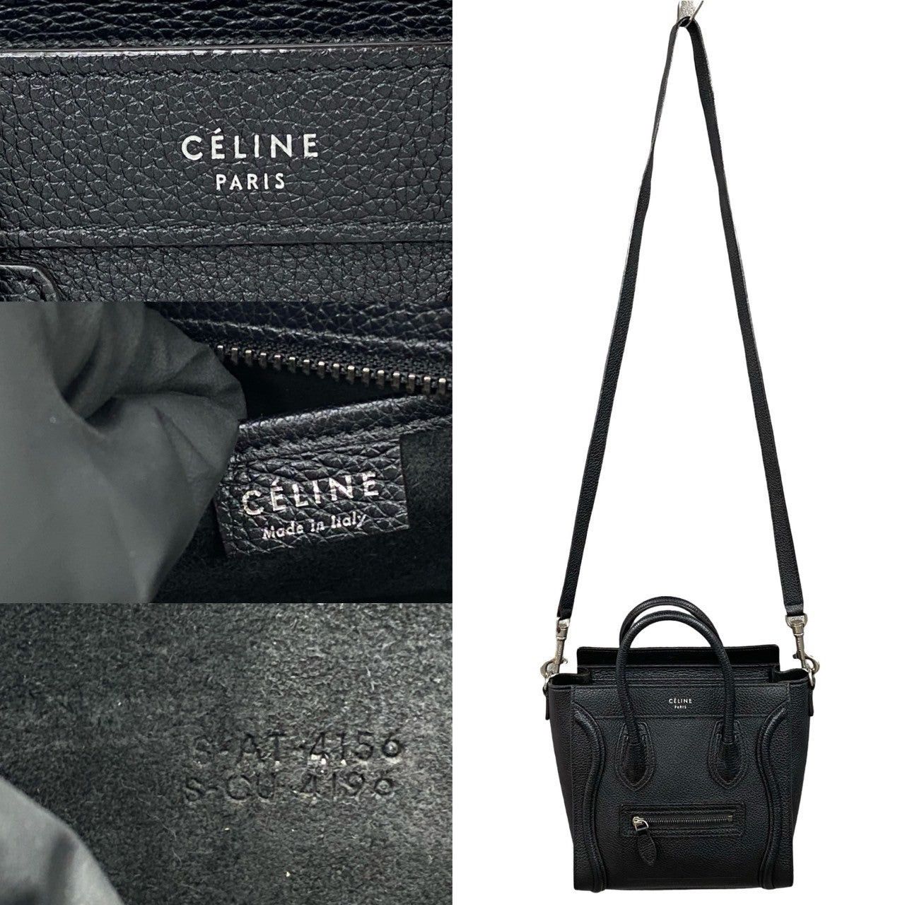 Celine Celine Shoulder Bag Black Leather Size ONE SIZE - 3 Thumbnail