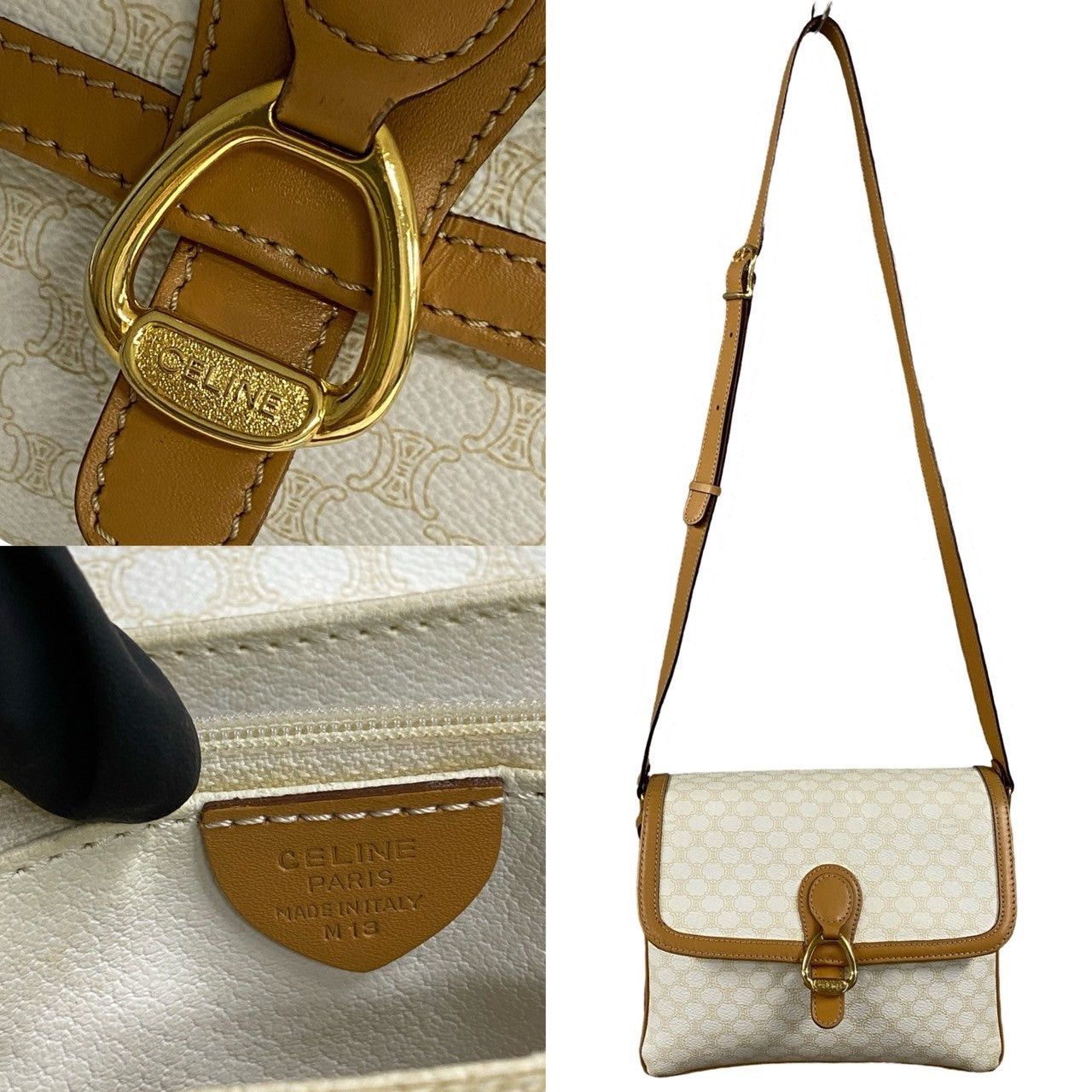Celine Celine Shoulder Bag White Leather Size ONE SIZE - 3 Thumbnail