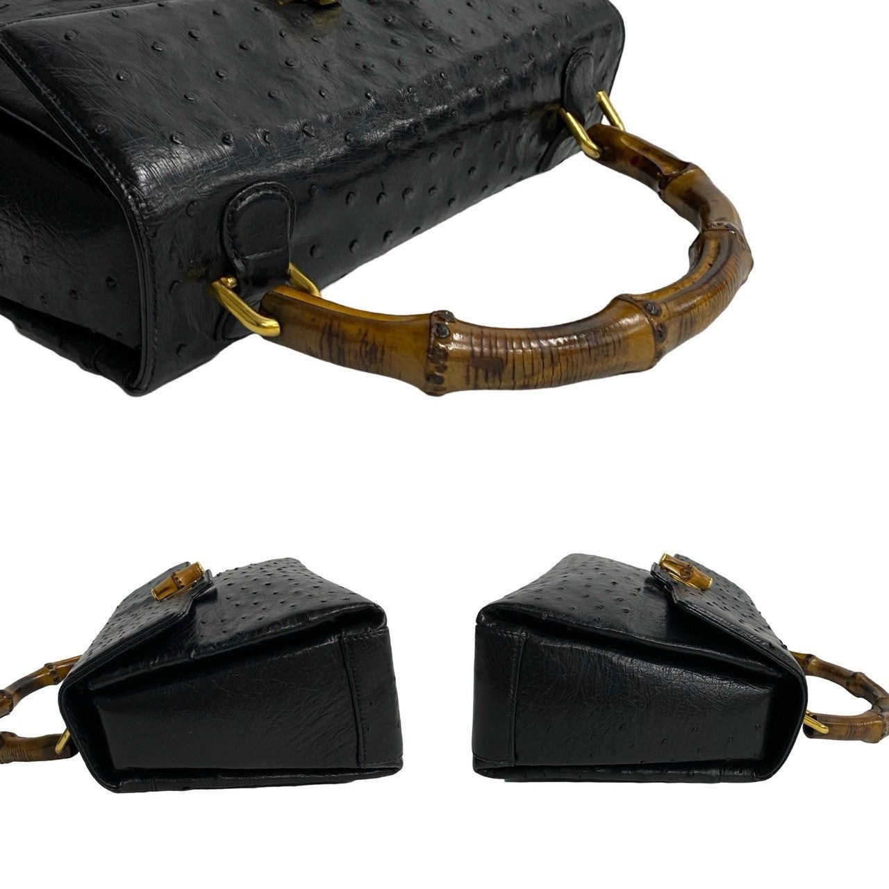 Gucci Gucci Handbag Black Ostrich Size ONE SIZE - 5 Thumbnail