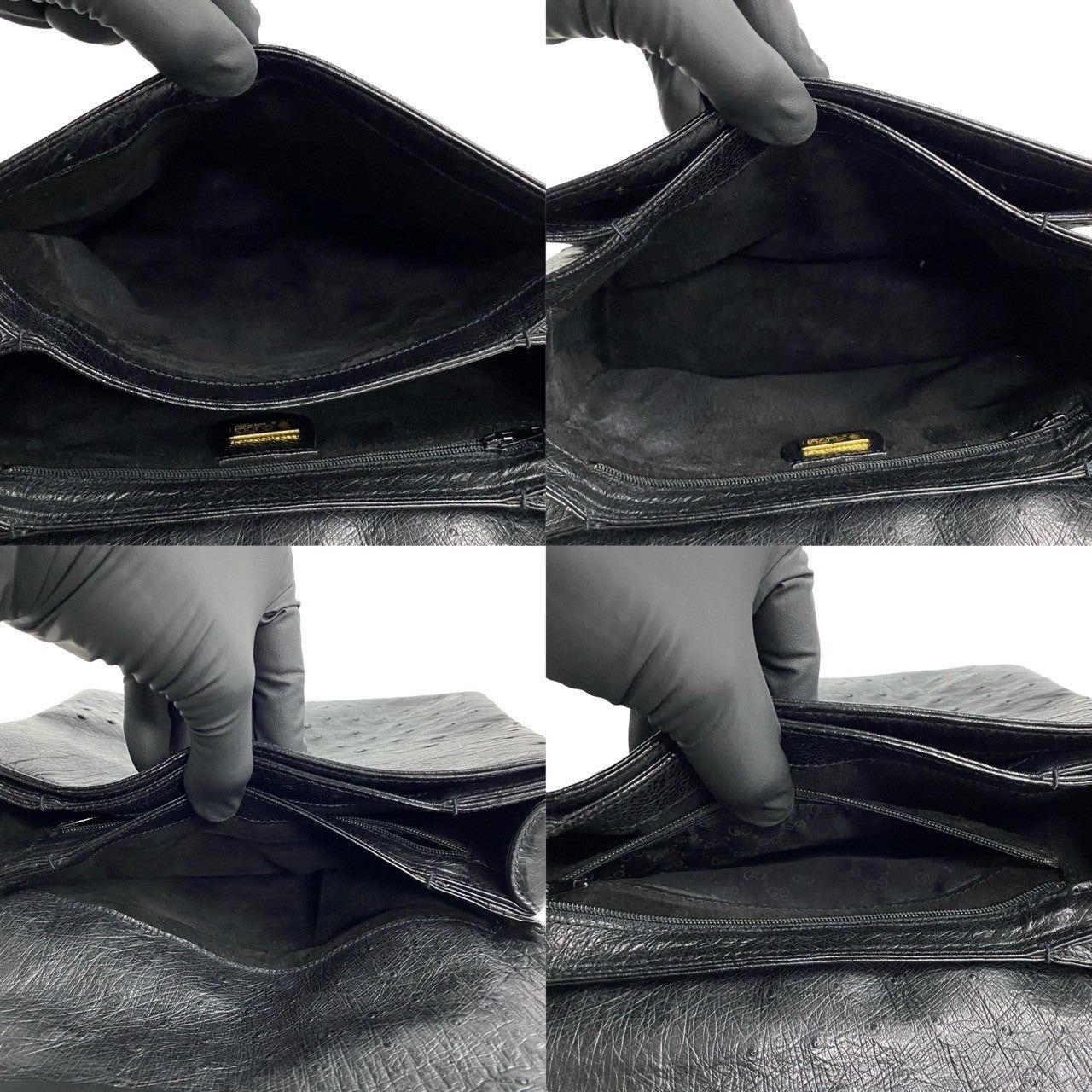Gucci Gucci Handbag Black Ostrich Size ONE SIZE - 8 Thumbnail