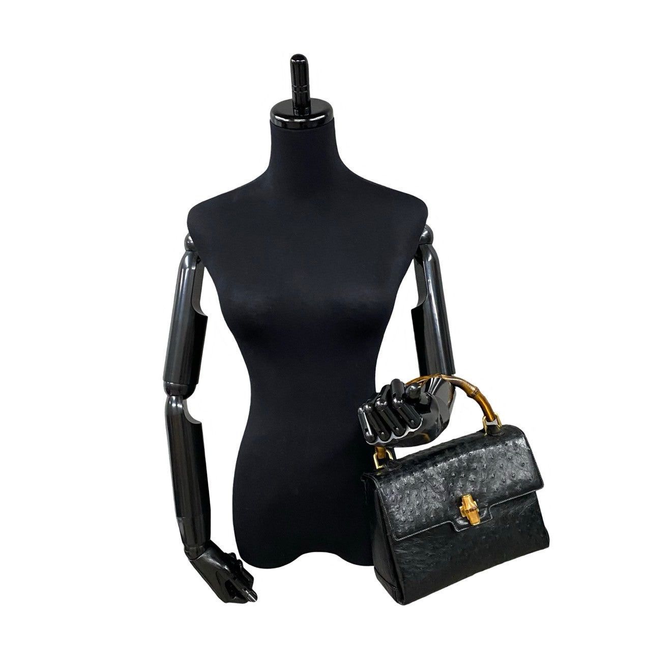 Gucci Gucci Handbag Black Ostrich Size ONE SIZE - 2 Thumbnail